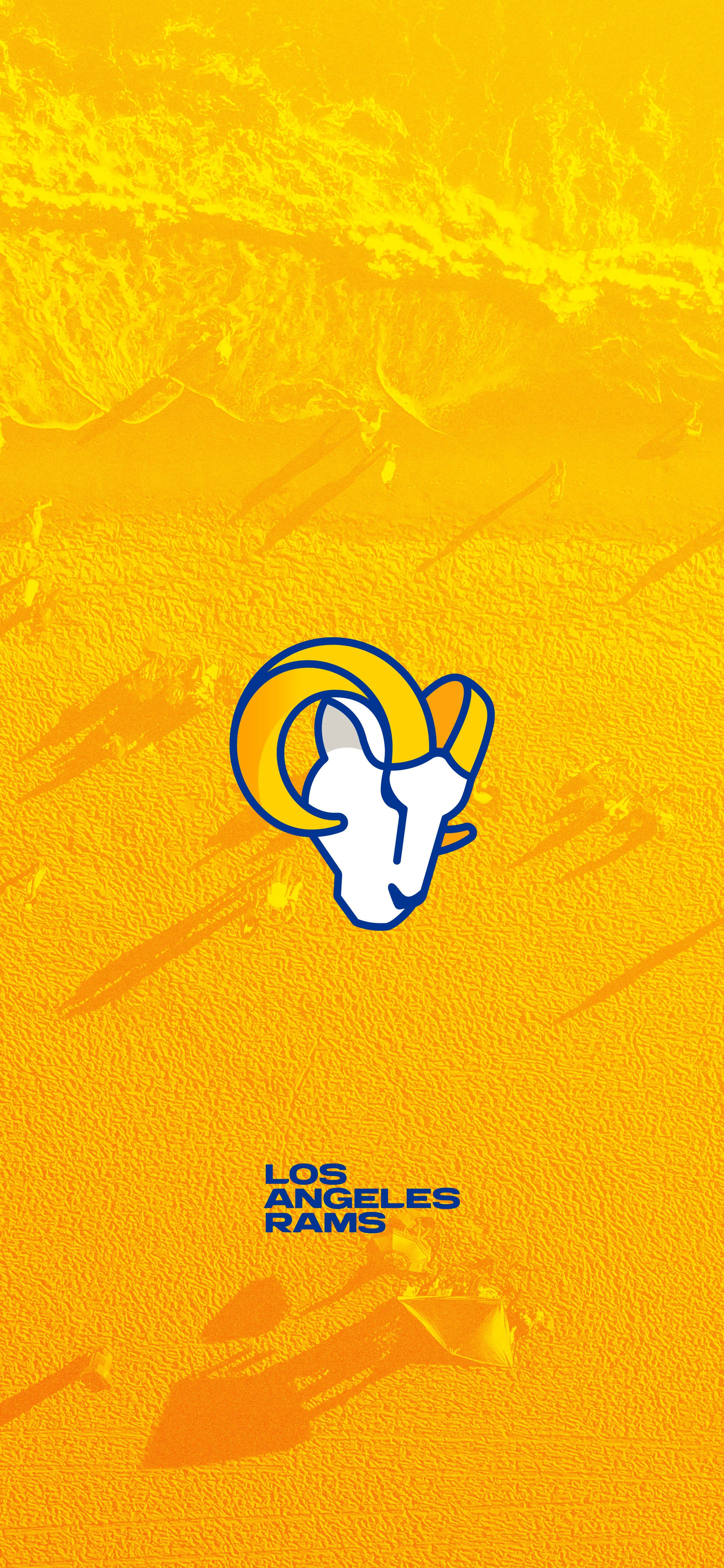 un fundal galben și portocaliu cu logo-ul Los Angeles Rams Fundal