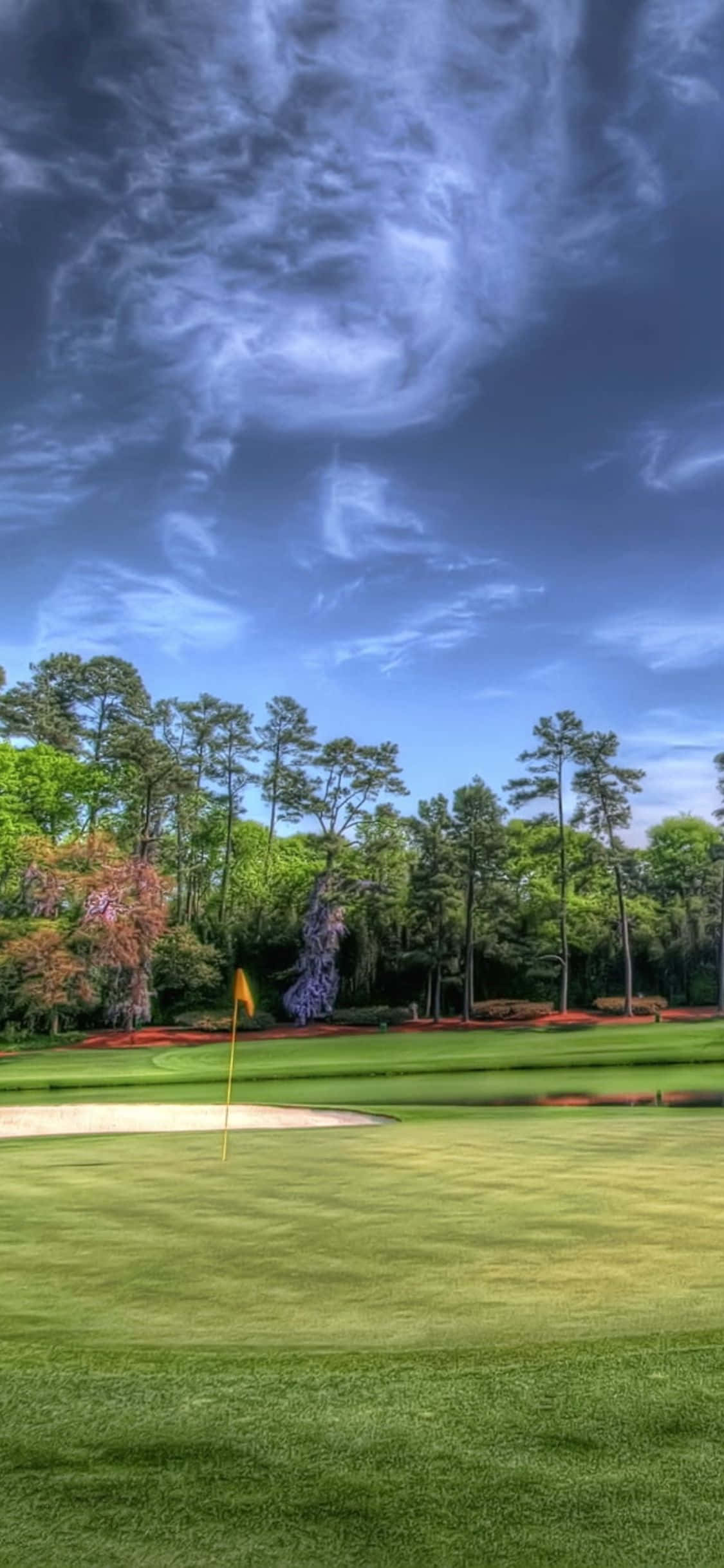 Un golfist bucurându-se de o după-amiază frumoasă pe fairway Fundal