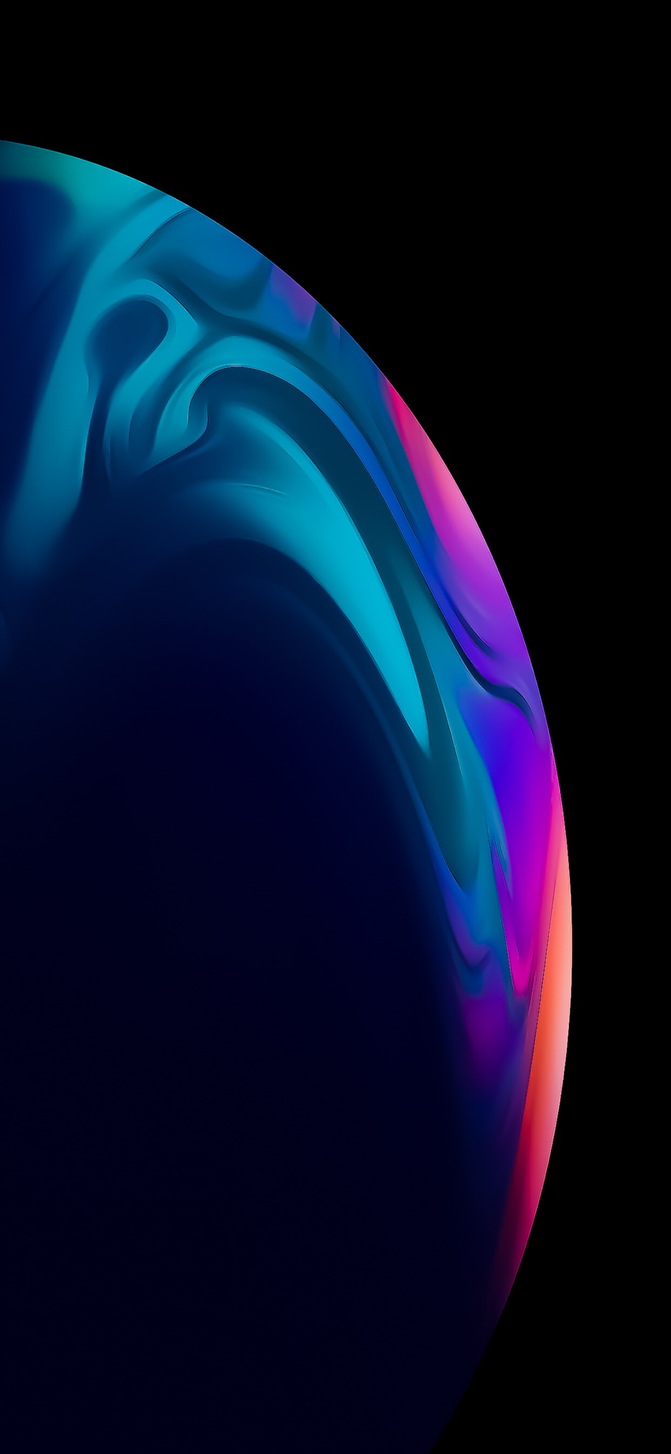 Un iPhone XR sofisticat care afișează un design abstract elegant și vibrant pe ecranul său. Fundal