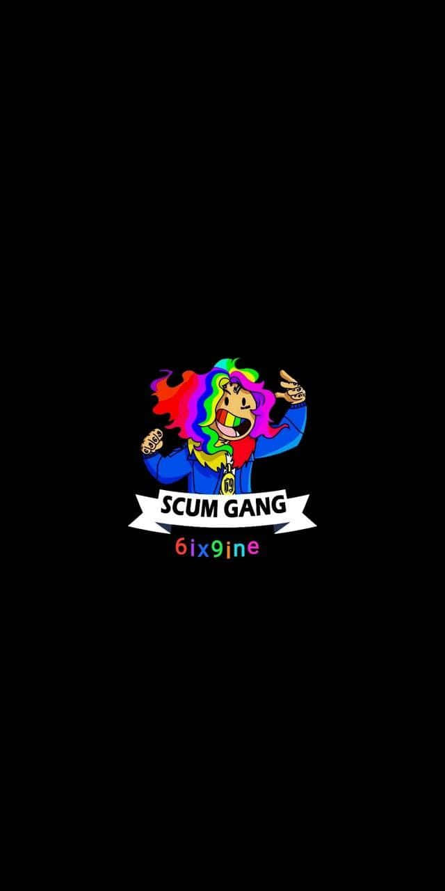 un logo colorat pentru gânguri de miză Fundal