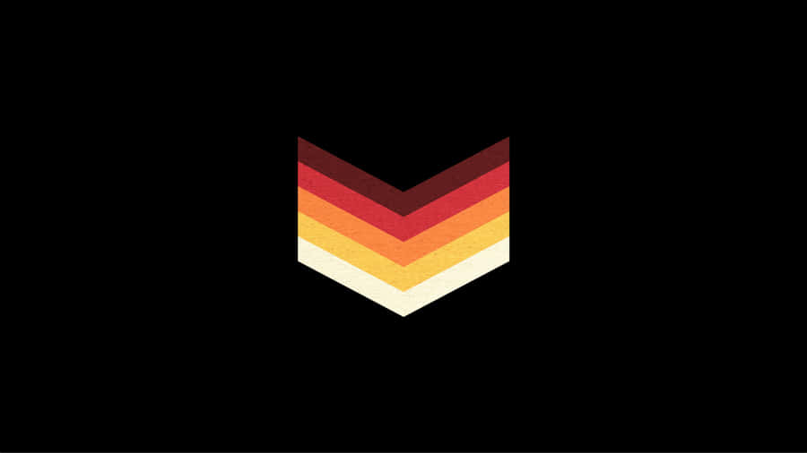 un logo cu un chevron pe fundal negru Fundal