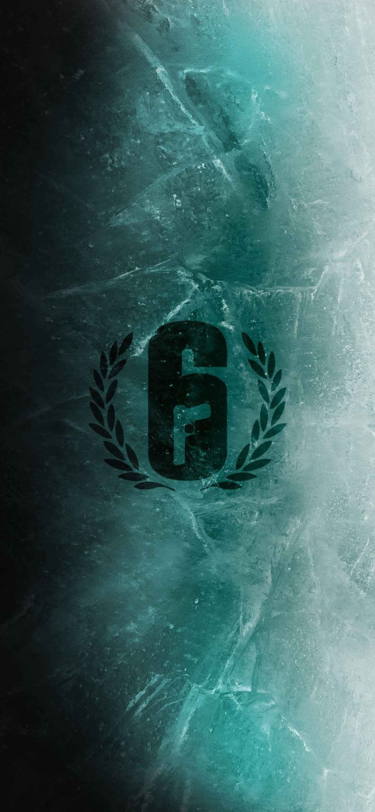 un logo verde și albastru pe un fundal înghețat Fundal