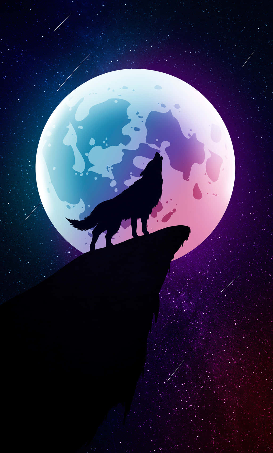 Un lup urlă la luna plină Fundal