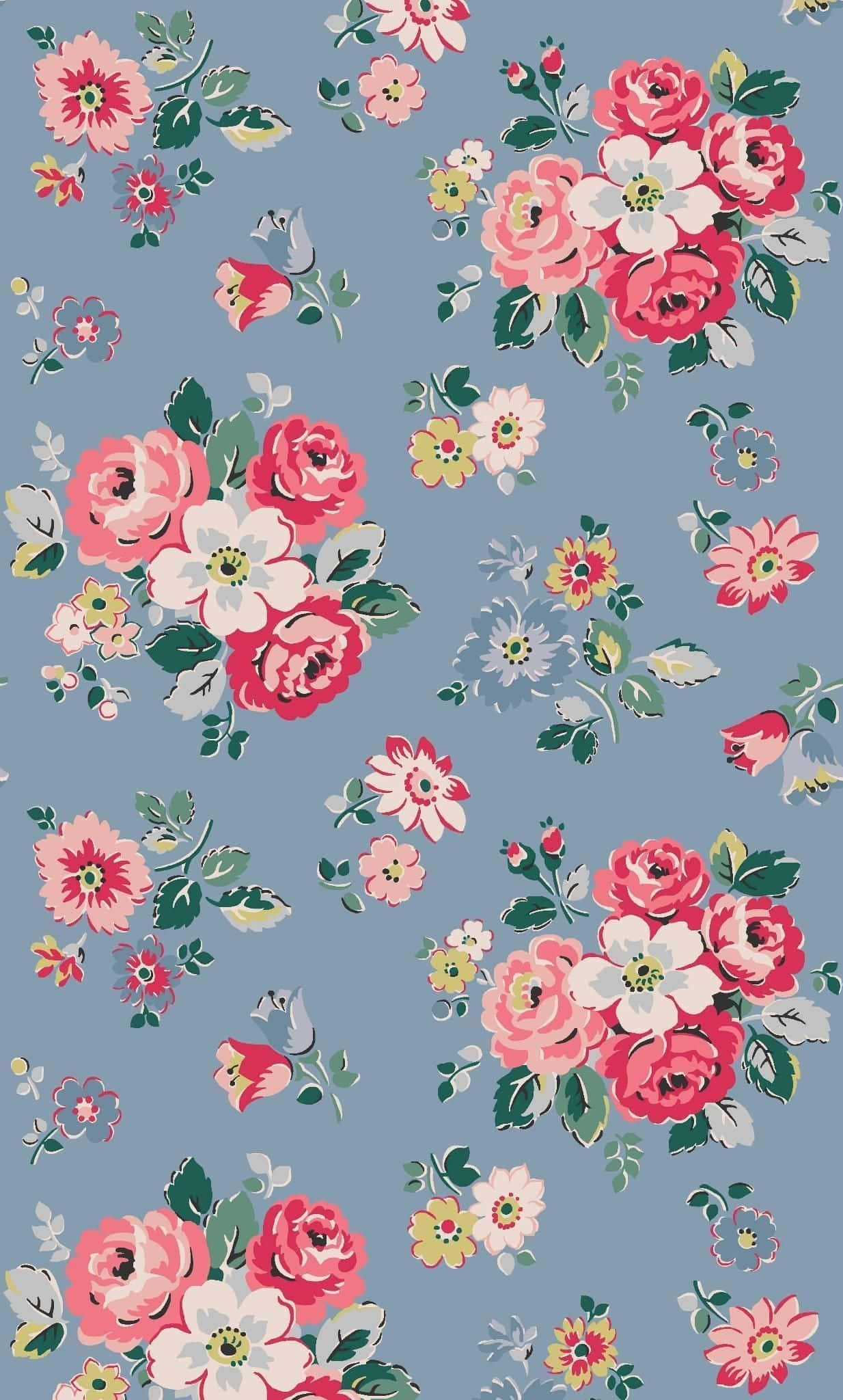 un model floral pe un fundal albastru Fundal
