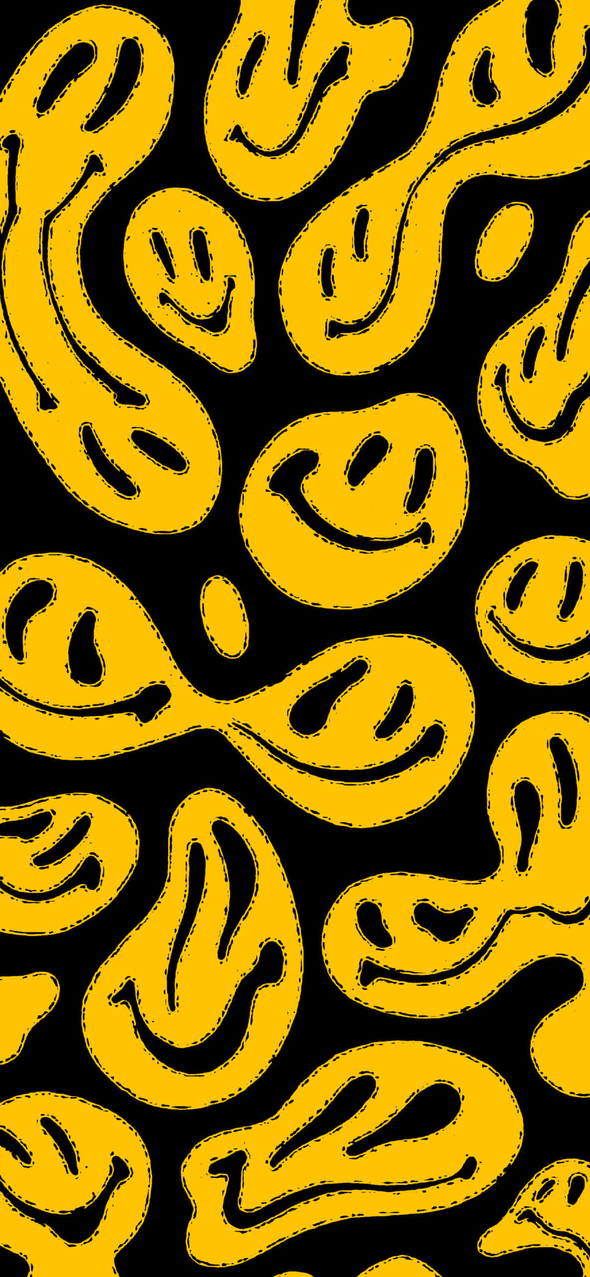 un model galben și negru cu un smiley Fundal