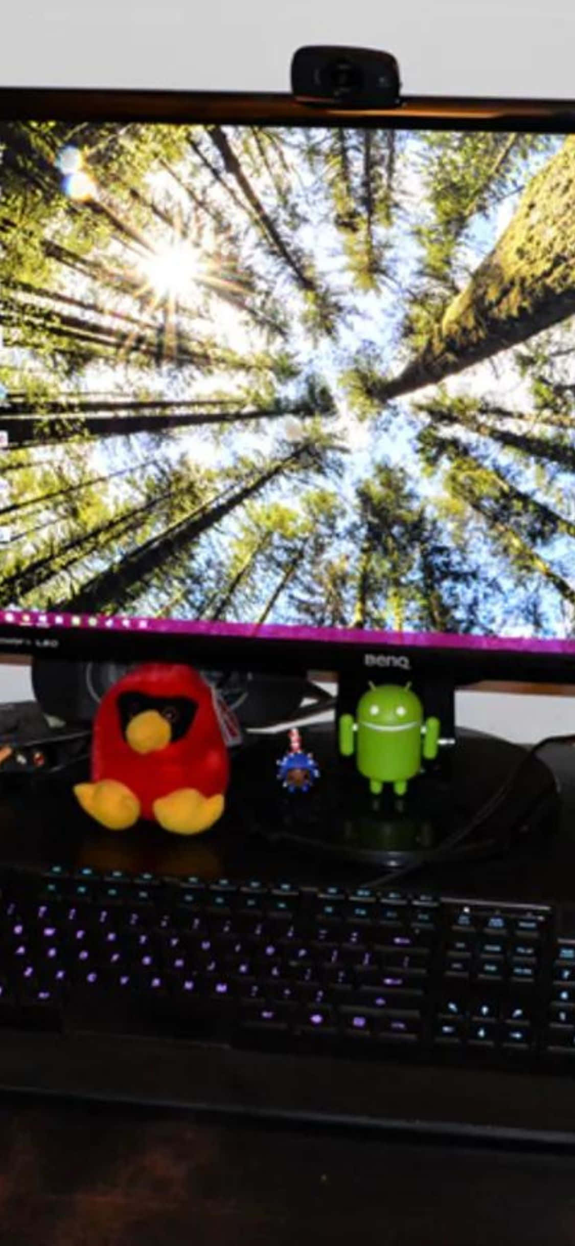 un monitor de computer este pe un birou Fundal
