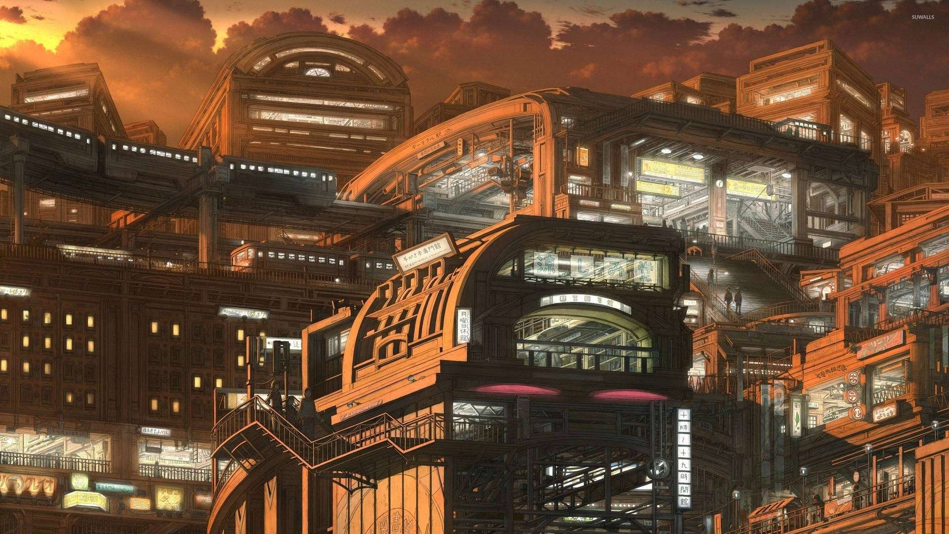 Un oraș al viitorului – Bun venit în Anime City Fundal