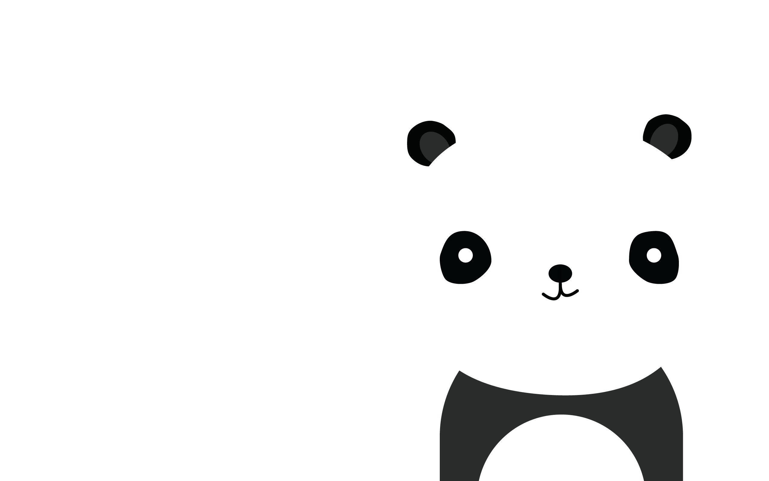 Un Panda Minimalist Alb și Negru Fundal