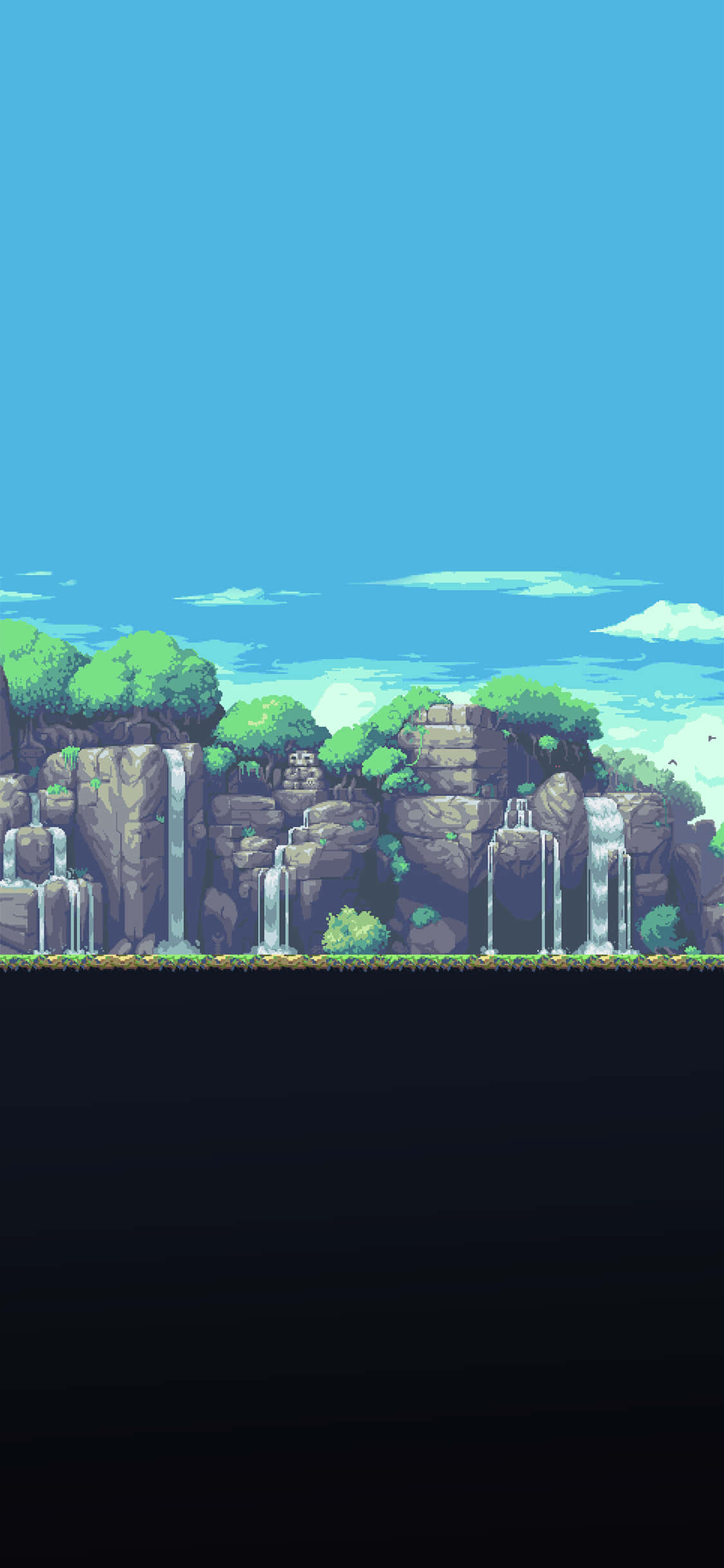 Un peisaj pixelat colorat unic Fundal