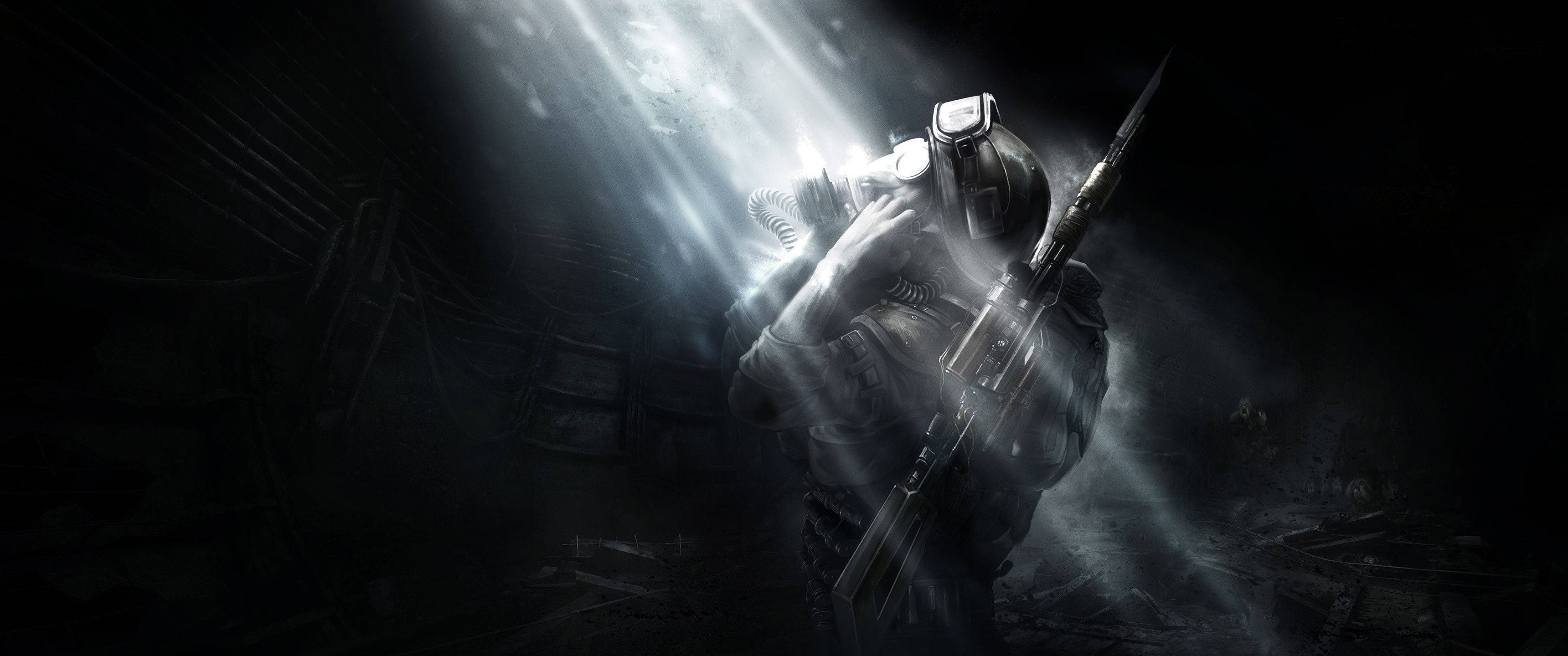 Un peisaj post-apocaliptic din jocul video Metro Last Light Fundal