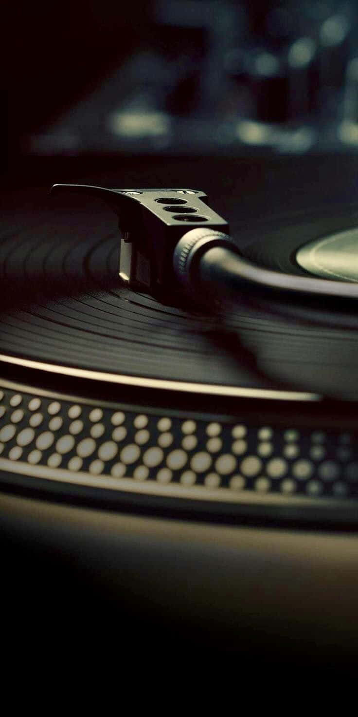un platou negru de vinil Fundal
