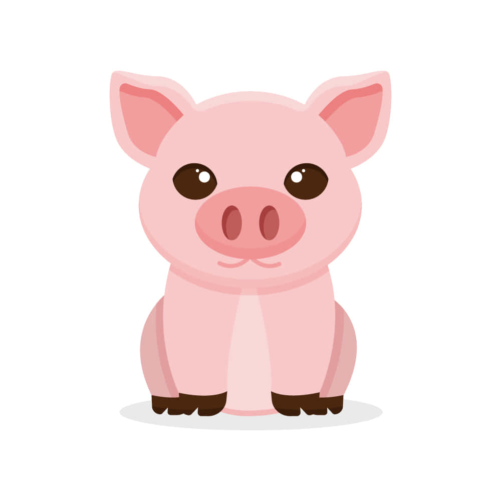 un porc de desen animat așezat pe un fundal alb Fundal