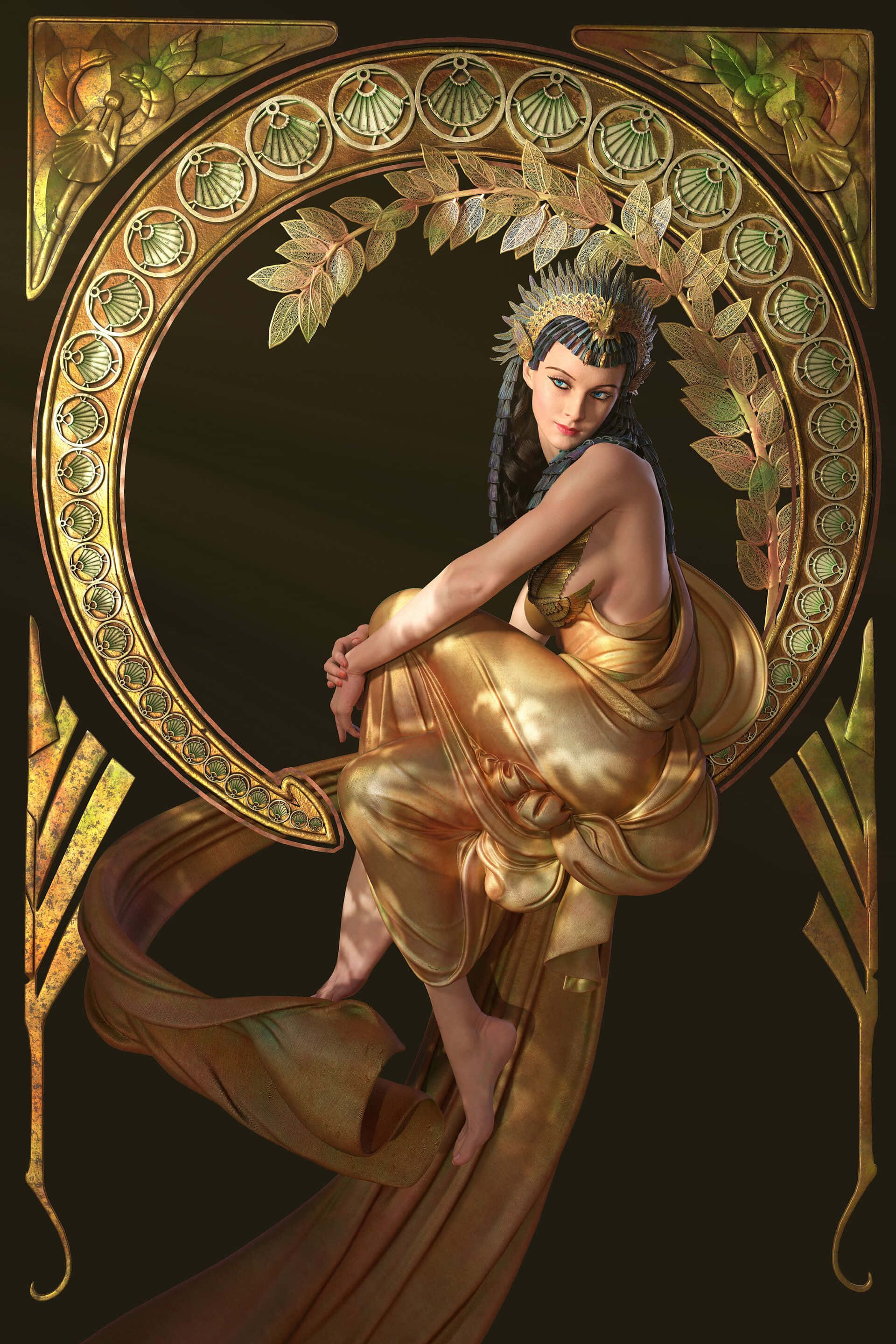 Un Portret Iconic al Cleopatrei, Regina Nilului Fundal