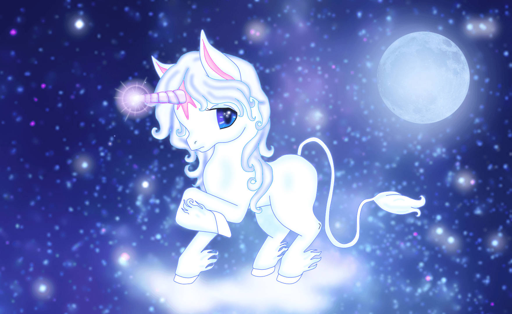 Un pui de unicorn ne oferă un moment de seninătate Fundal