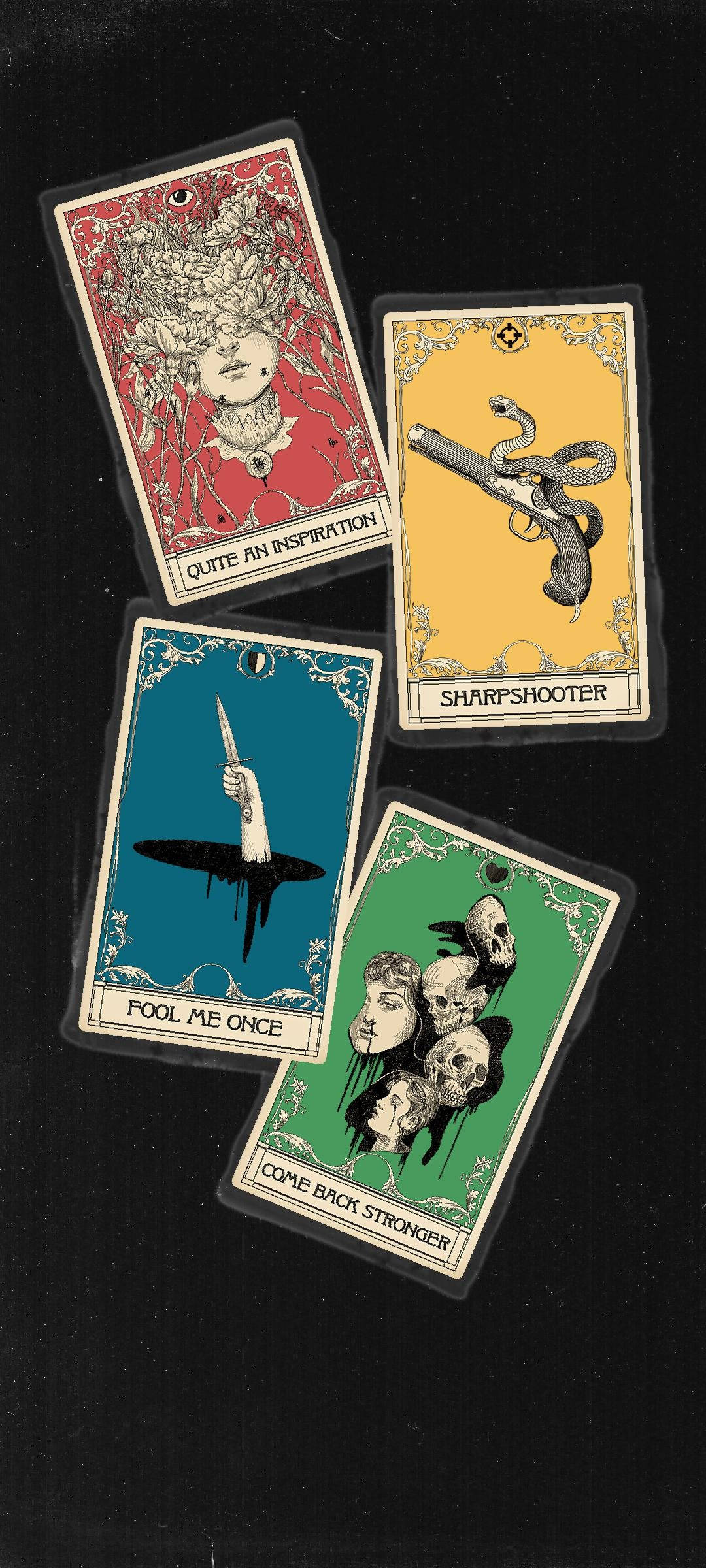 un set de cărți tarot cu diferite imagini Fundal