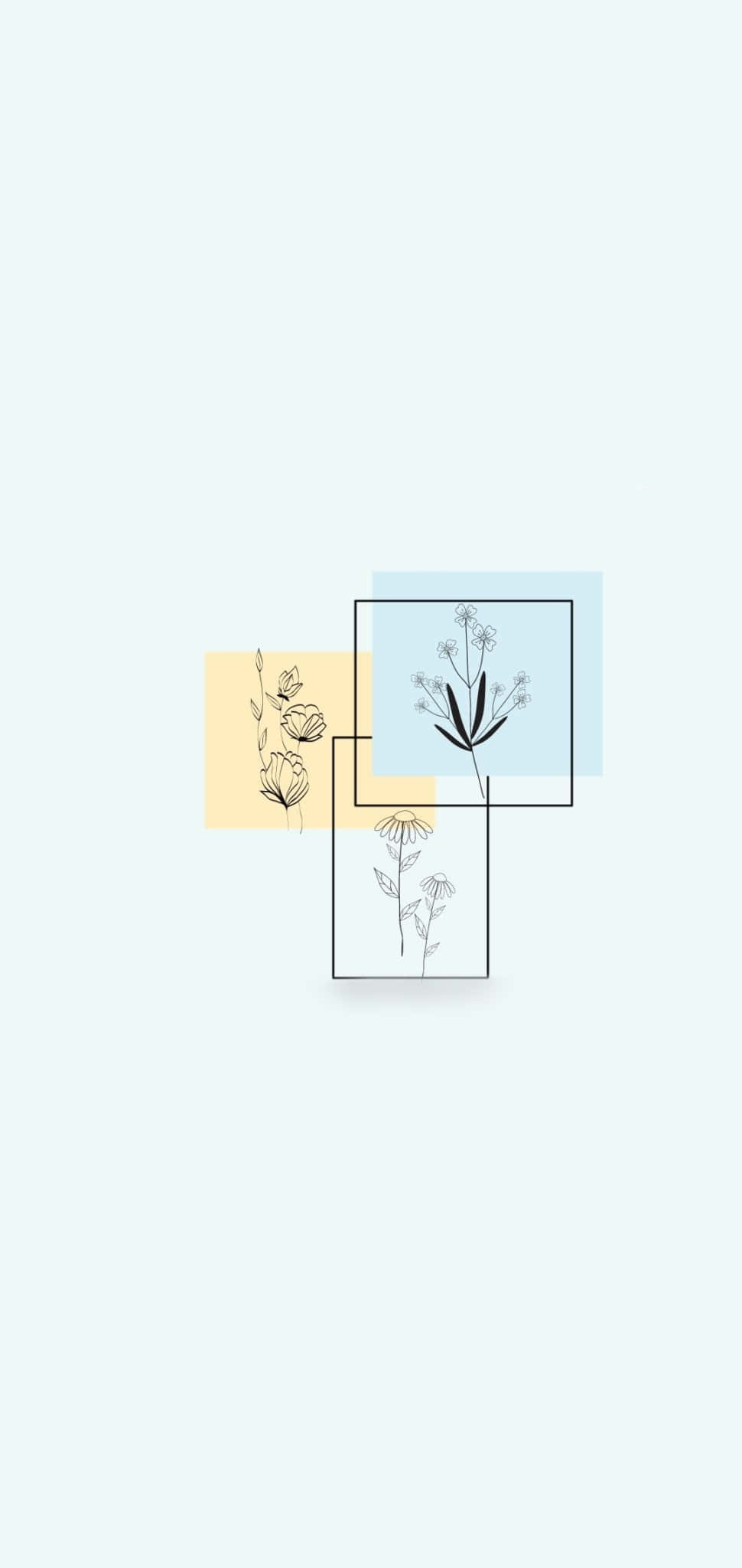 un set de ilustrații cu plante și flori Fundal