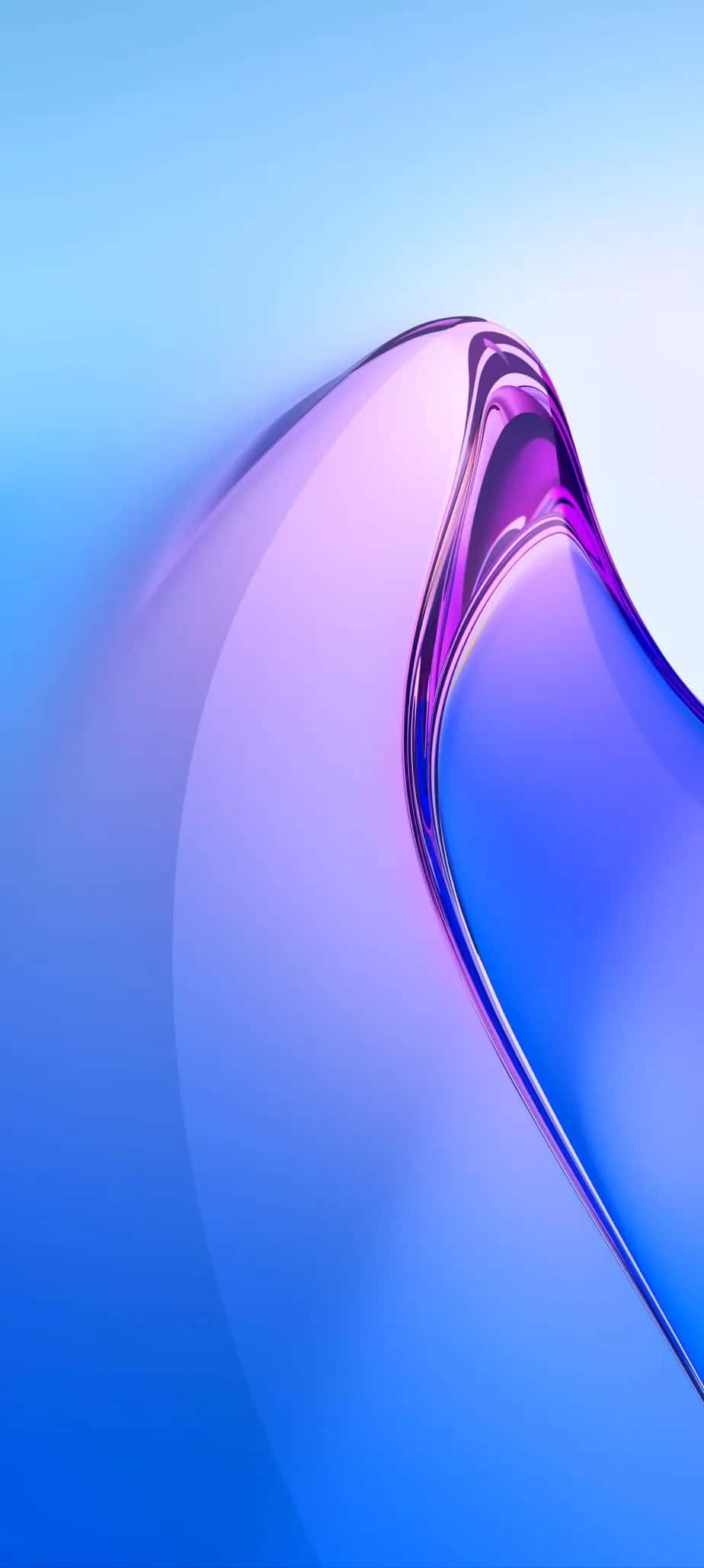 un telefon cu sticlă curbată albastru și violet Fundal
