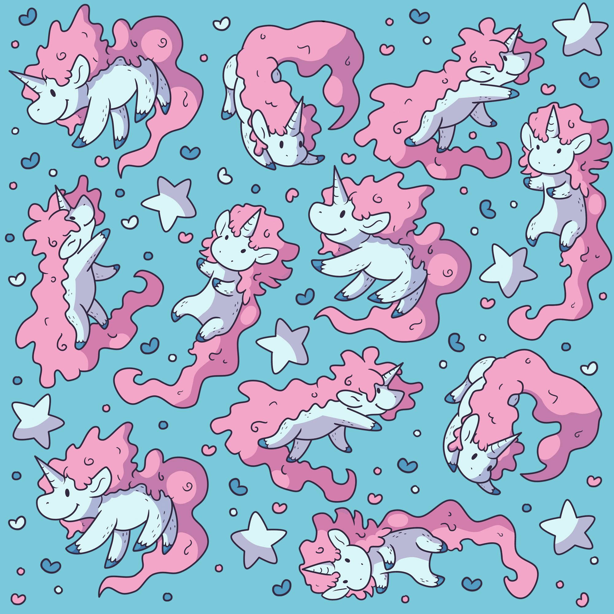 Un unicorn curcubeu mitic într-un fundal de vis Fundal