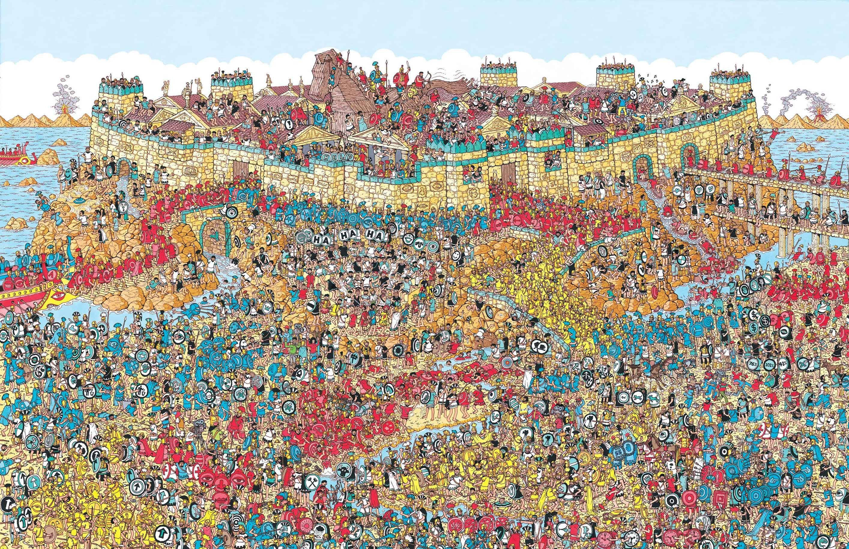 Unde e Waldo Războiul Troian Fundal