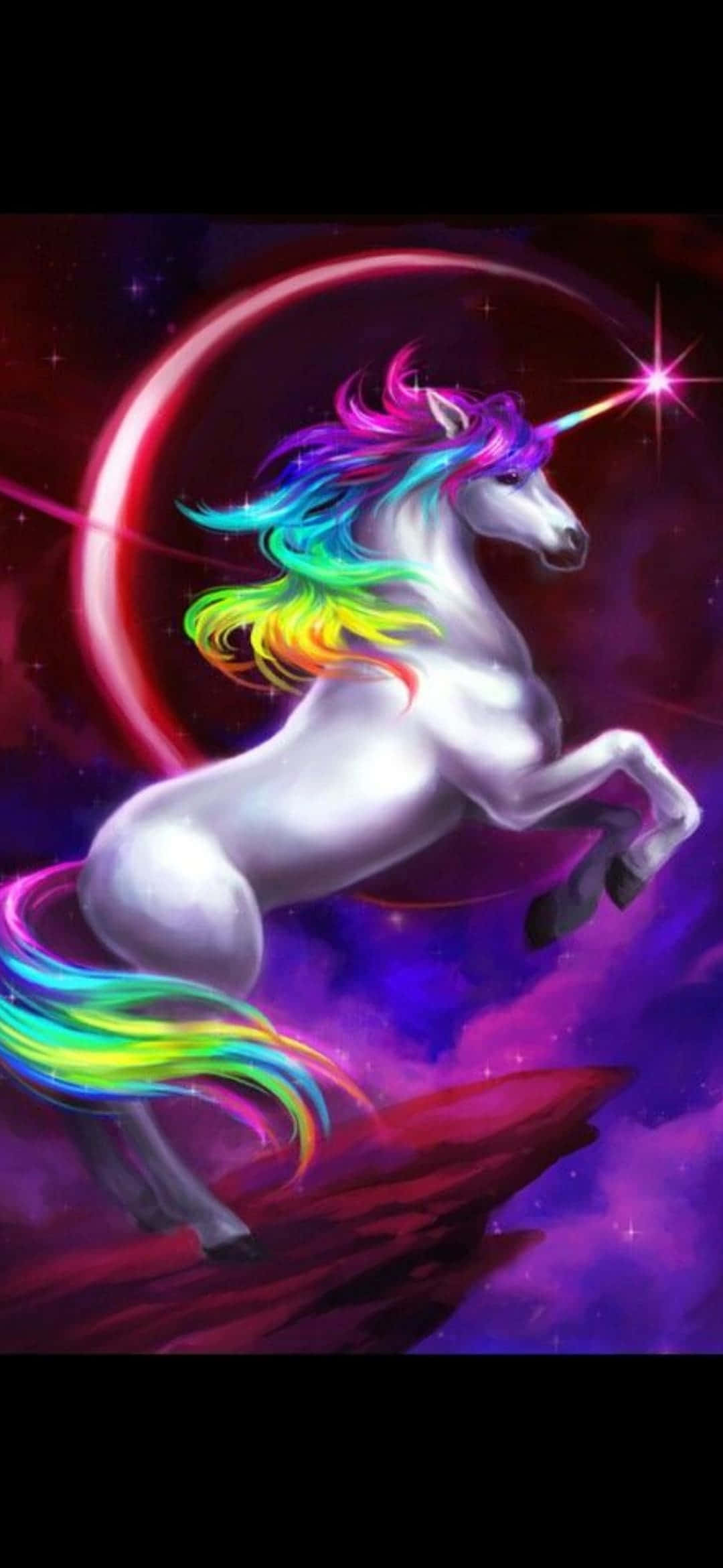 Unicorn Colorful Hair And Horn Background Fundal