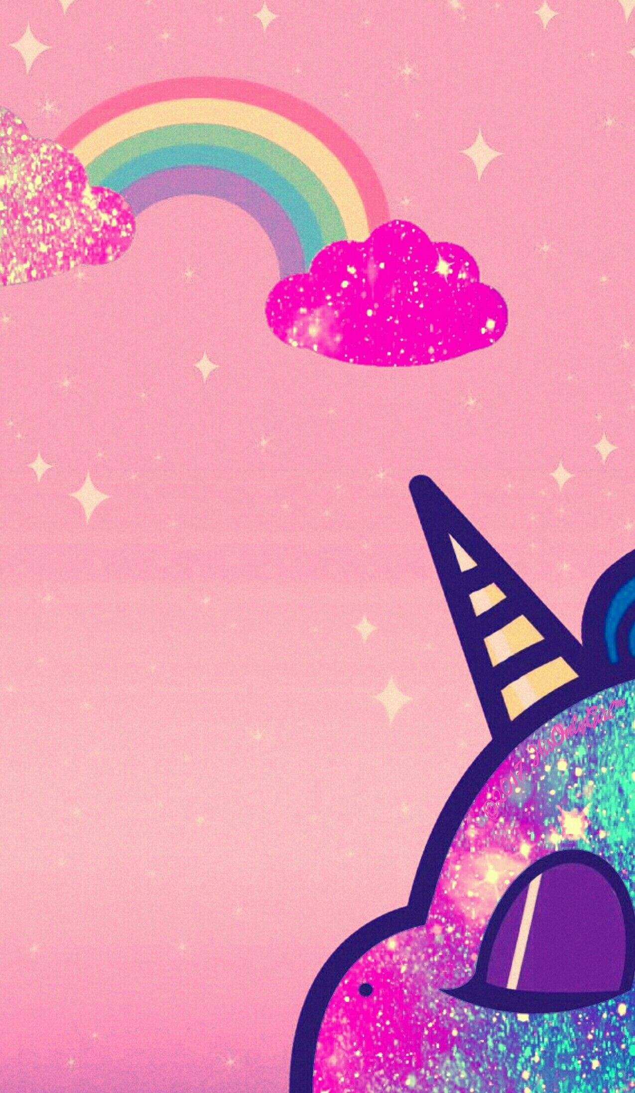 Unicorn Galactic cu Curcubeu Colorat Fundal