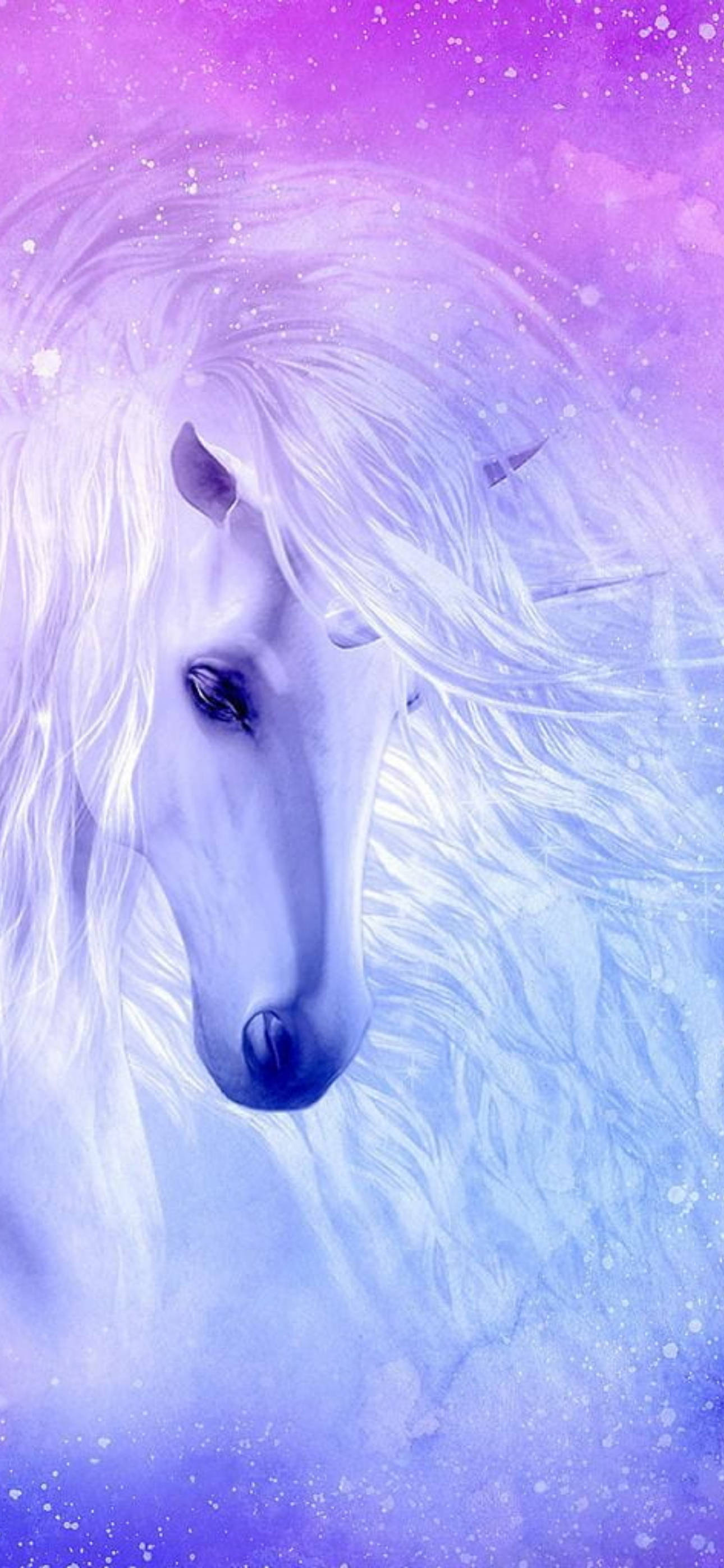 Unicorn galactic văzut din lateral, prim-plan Fundal
