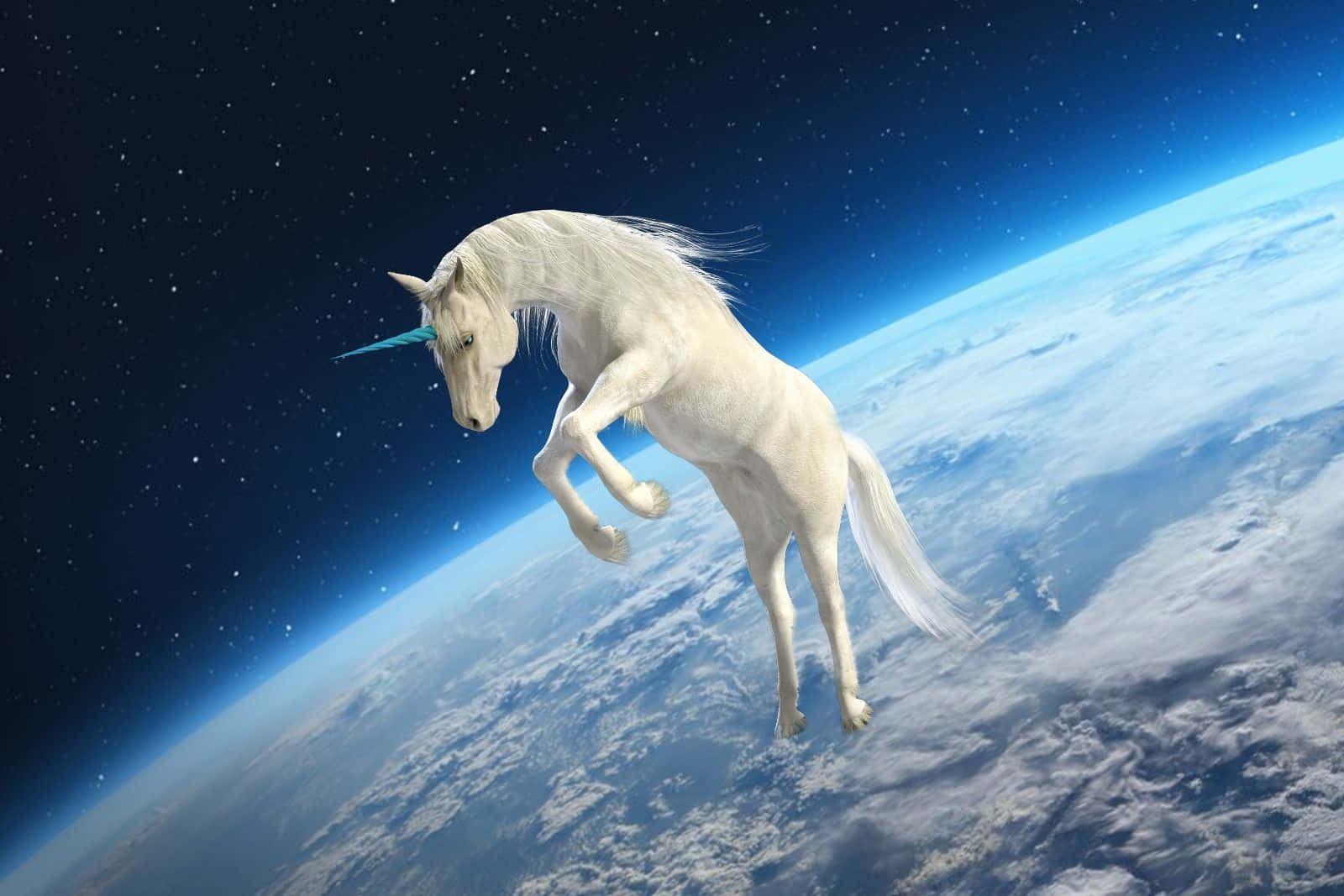 Unicorn în Spațiu Exterior Imagine Fundal