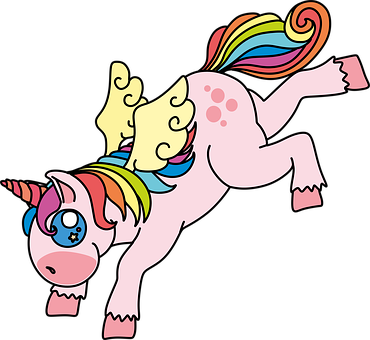 Unicorniuț colorat de desen animat Fundal
