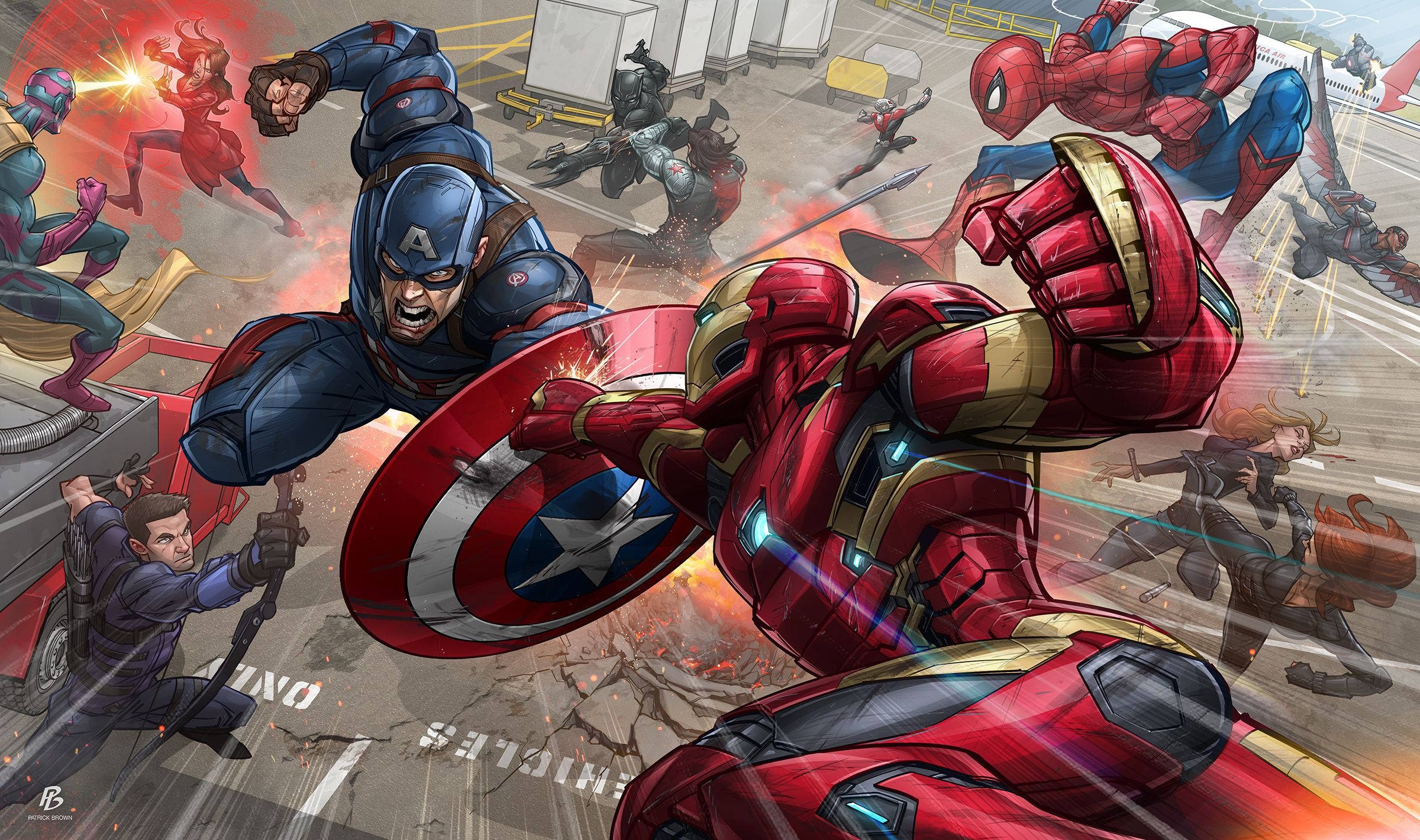 Uniți Eroii - Marvel Fundal