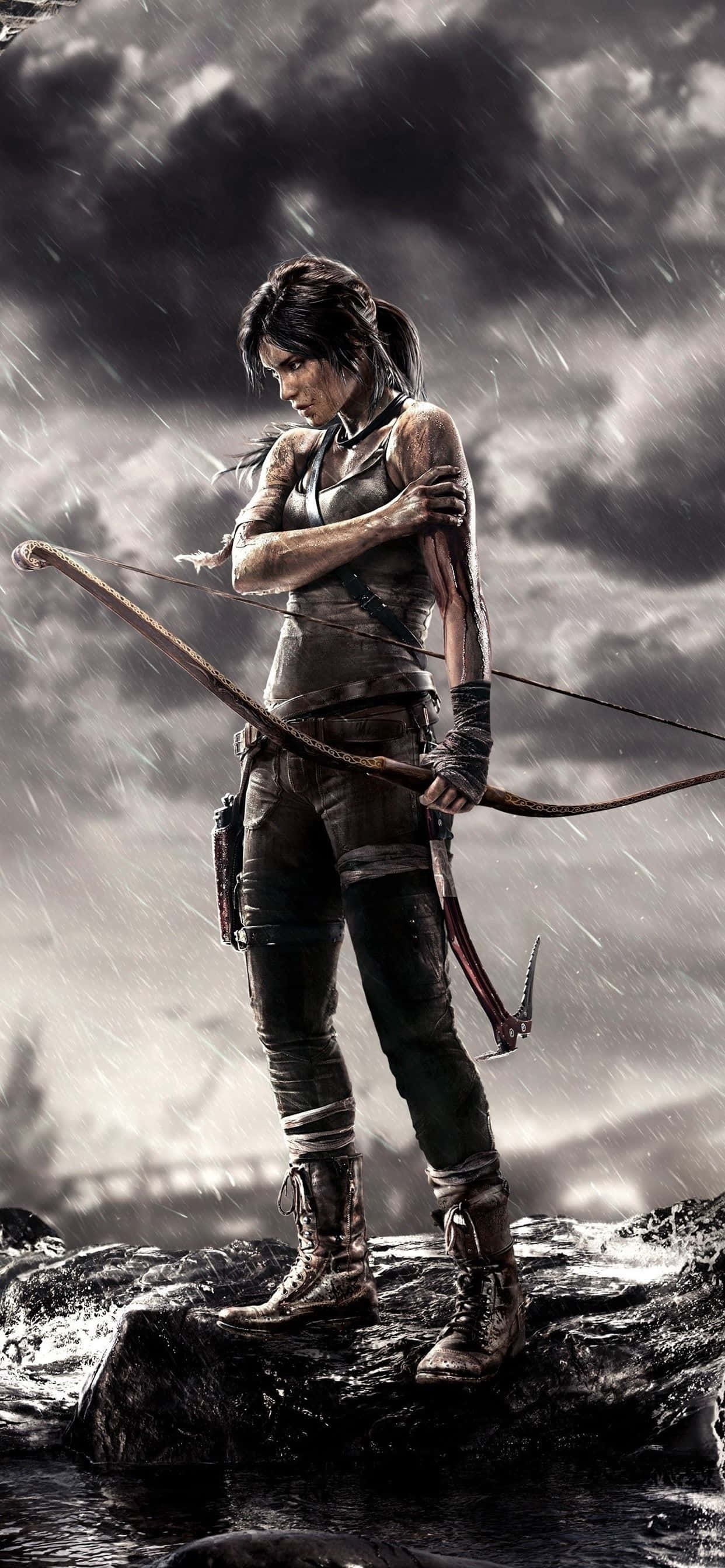 Urcă la noi înăltimi în Rise of the Tomb Raider cu iPhone Xs Max Fundal