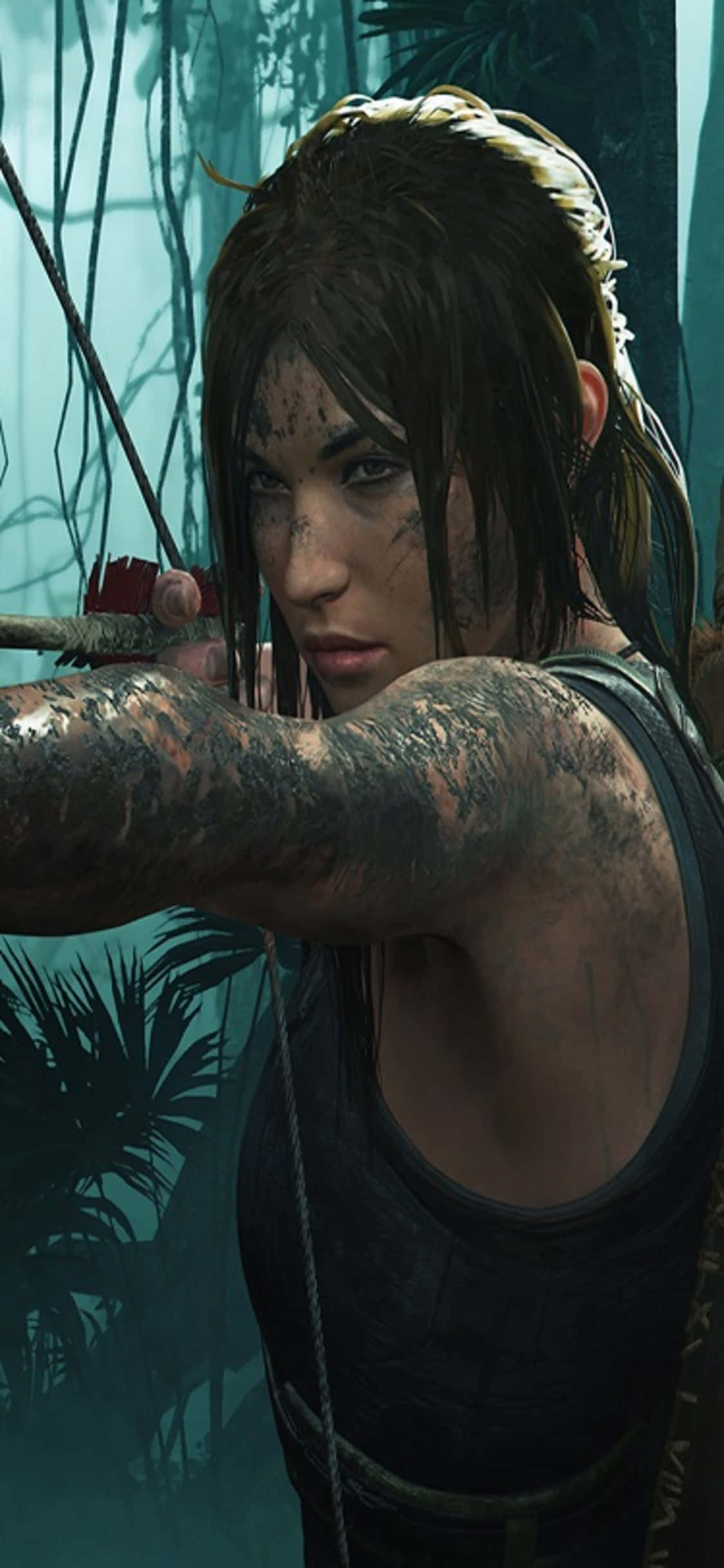 Urcă-te în vârf în aventura ta cu iPhone X Shadow of the Tomb Raider. Fundal