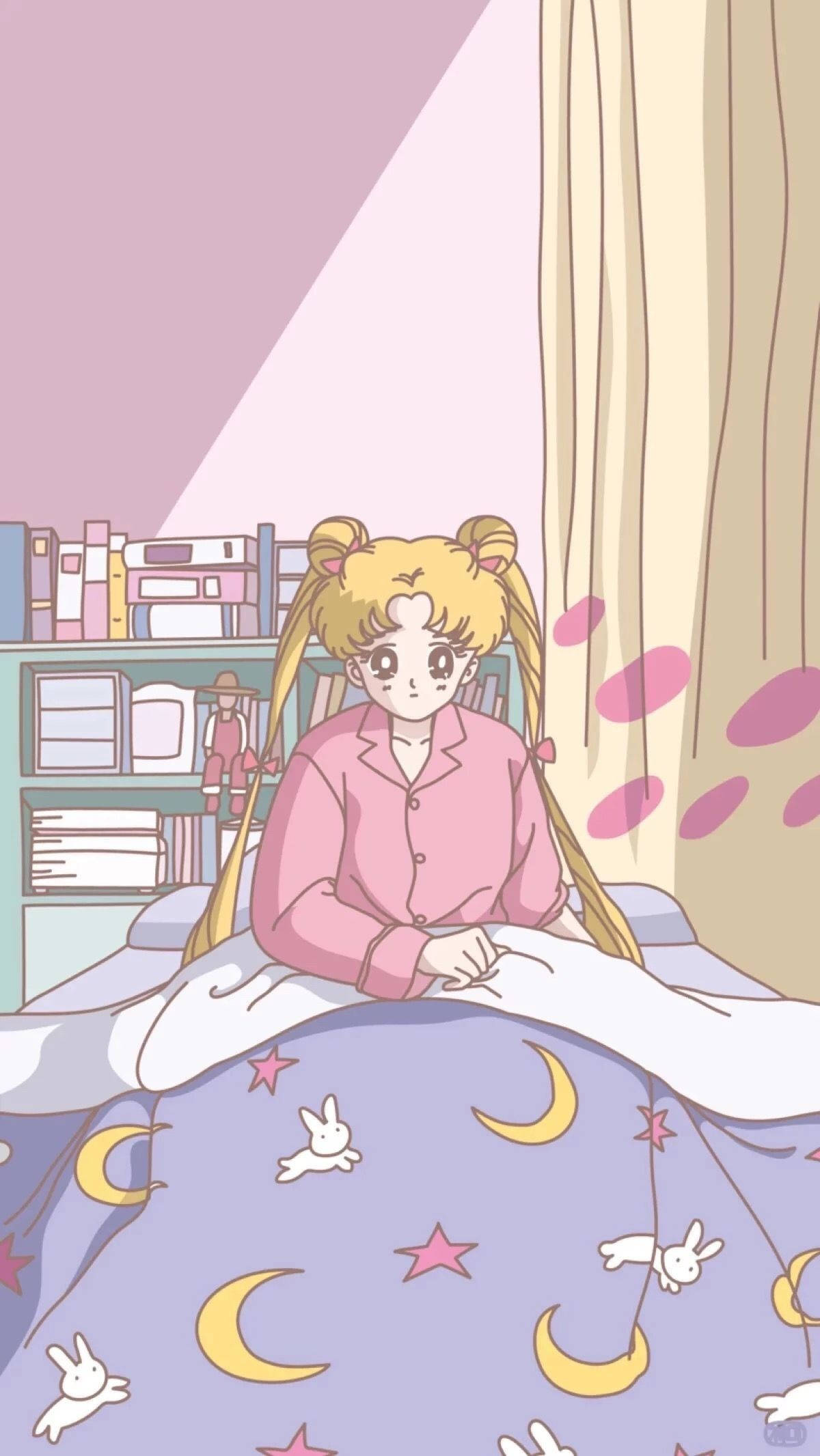 Usagi se trezește Sailor Moon iPhone Fundal