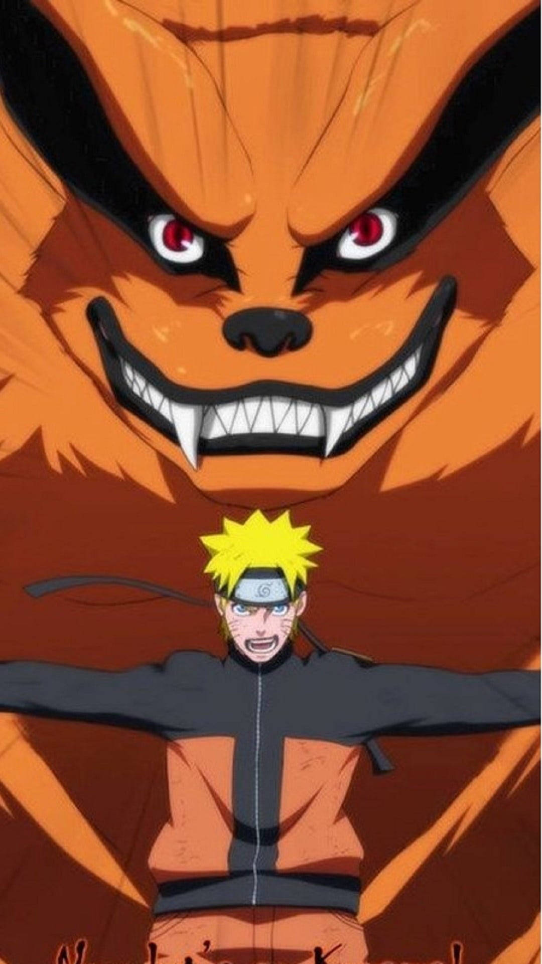 Uzumaki îl protejează pe Naruto Kurama Fundal