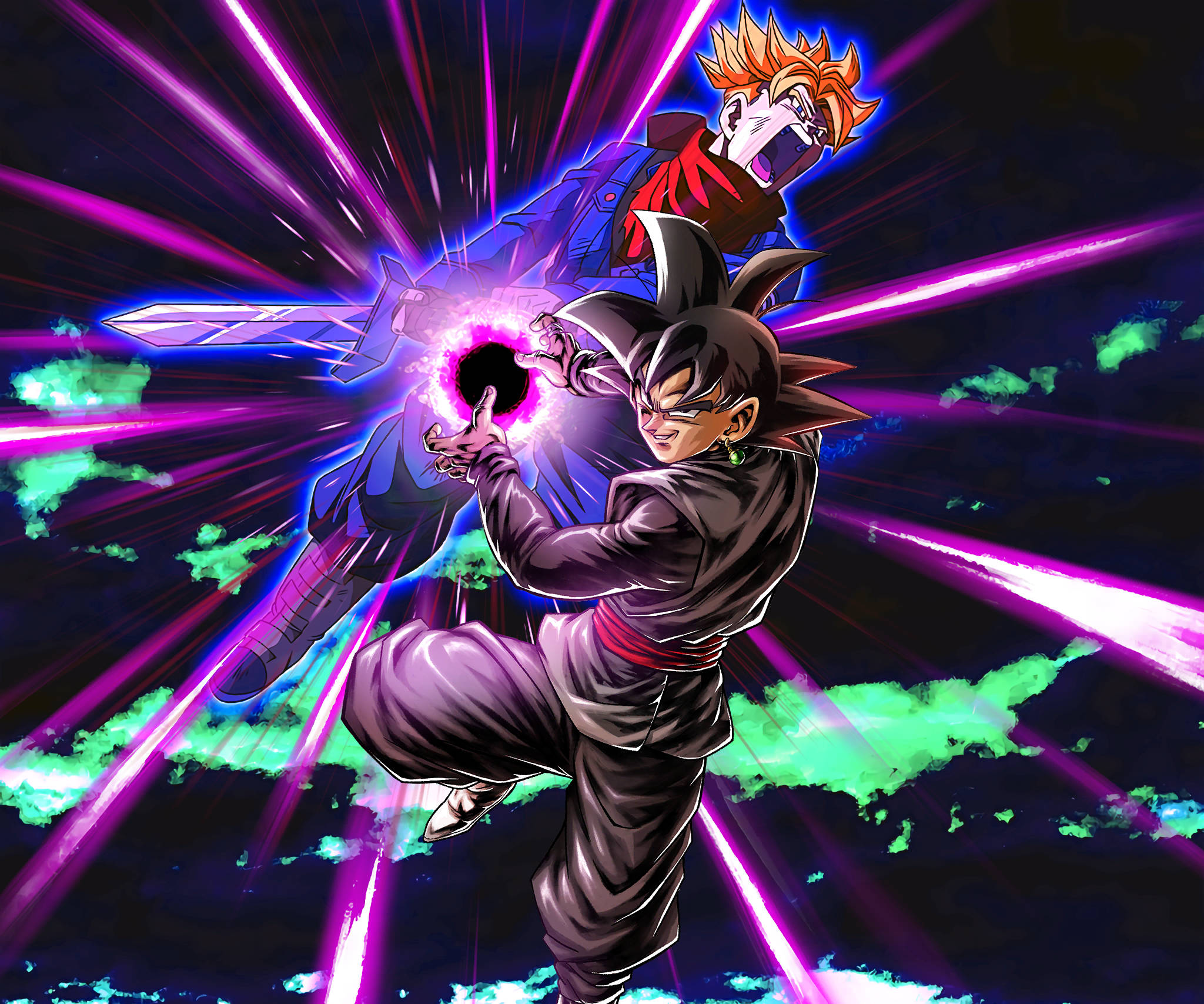 Valul Kamehameha al lui Goku Black pe iPhone Fundal