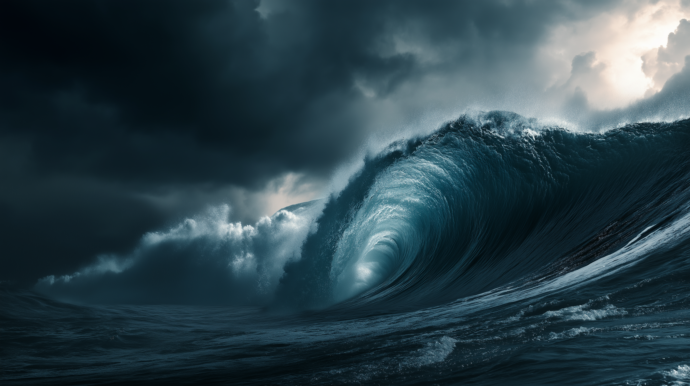 Valul Tsunami Impunător Fundal