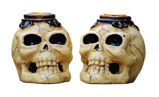 Vase din ceramică în formă de craniu Fundal