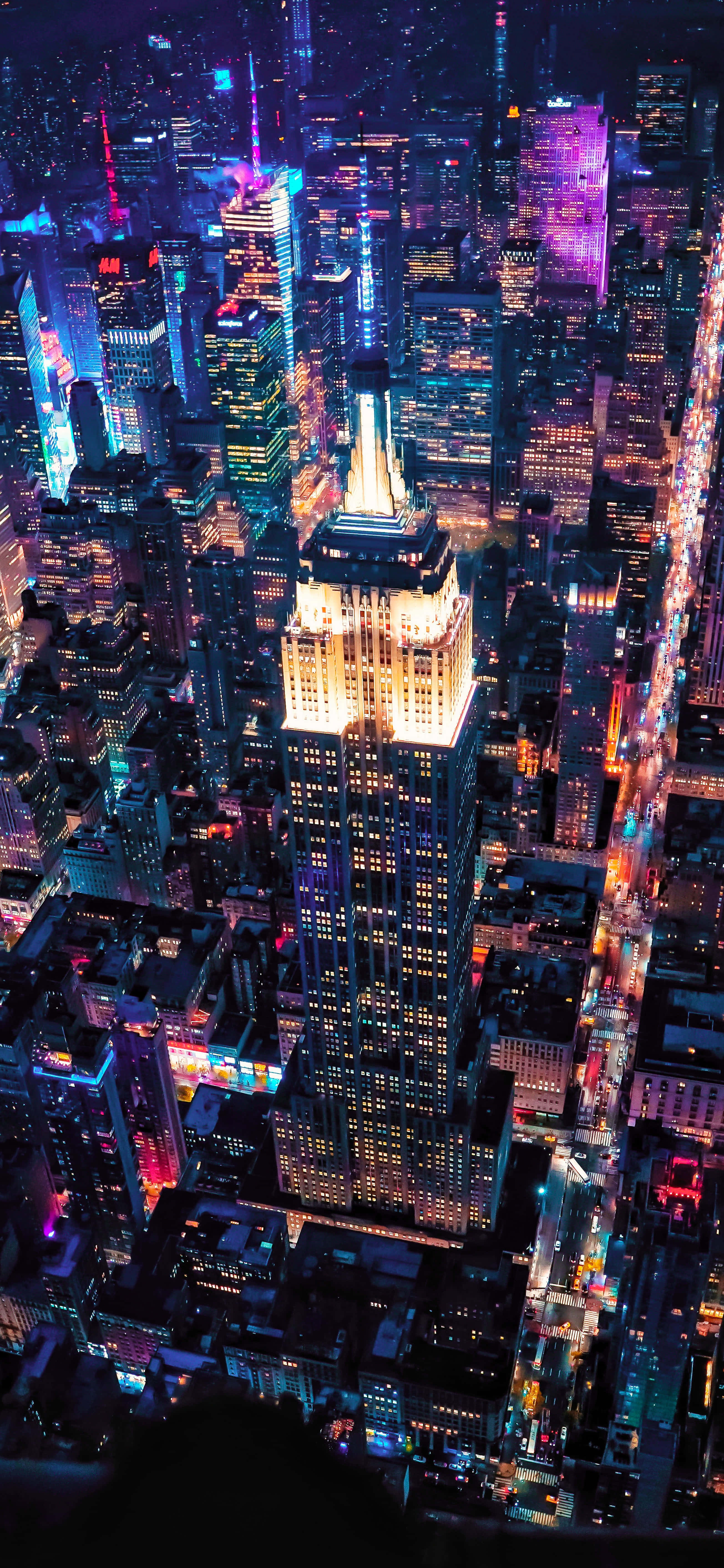 Vedere Aeriană A Clădirilor Întunecate Ale Orașului 4K Fundal Telefon Fundal