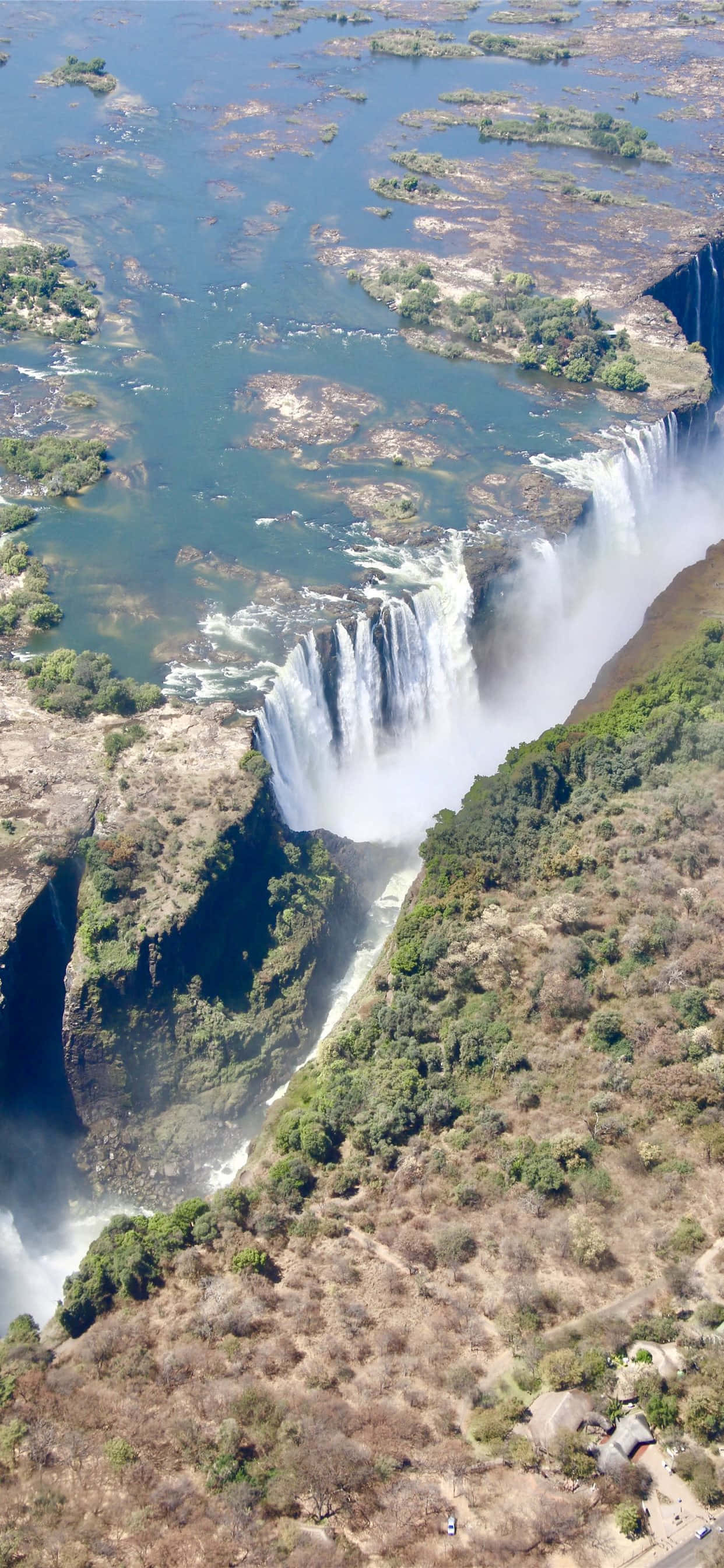 Vedere aeriană a Cascadelor Victoria Fundal