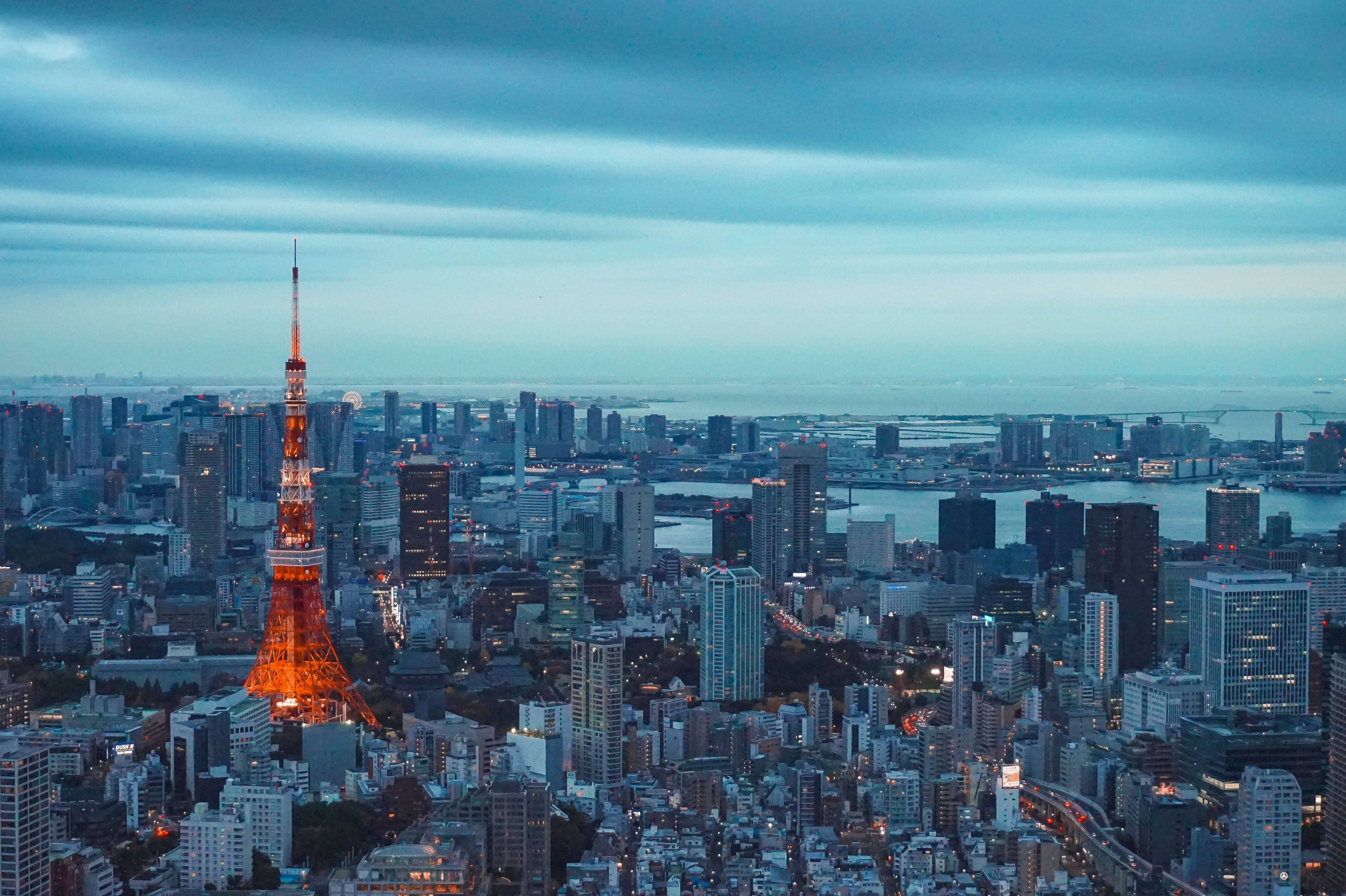 Vedere aeriană Tokyo Tower HD Japonia Fundal