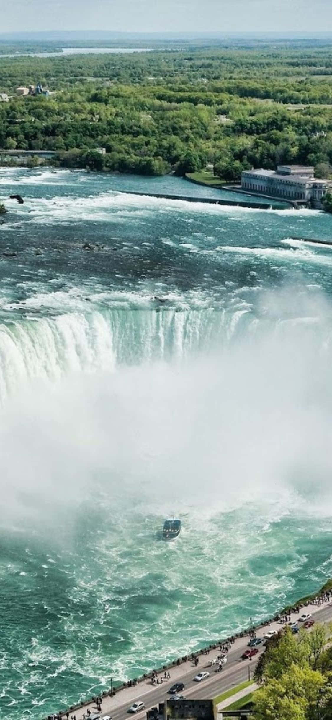iPhone X Top View Niagara Falls Background Fundal