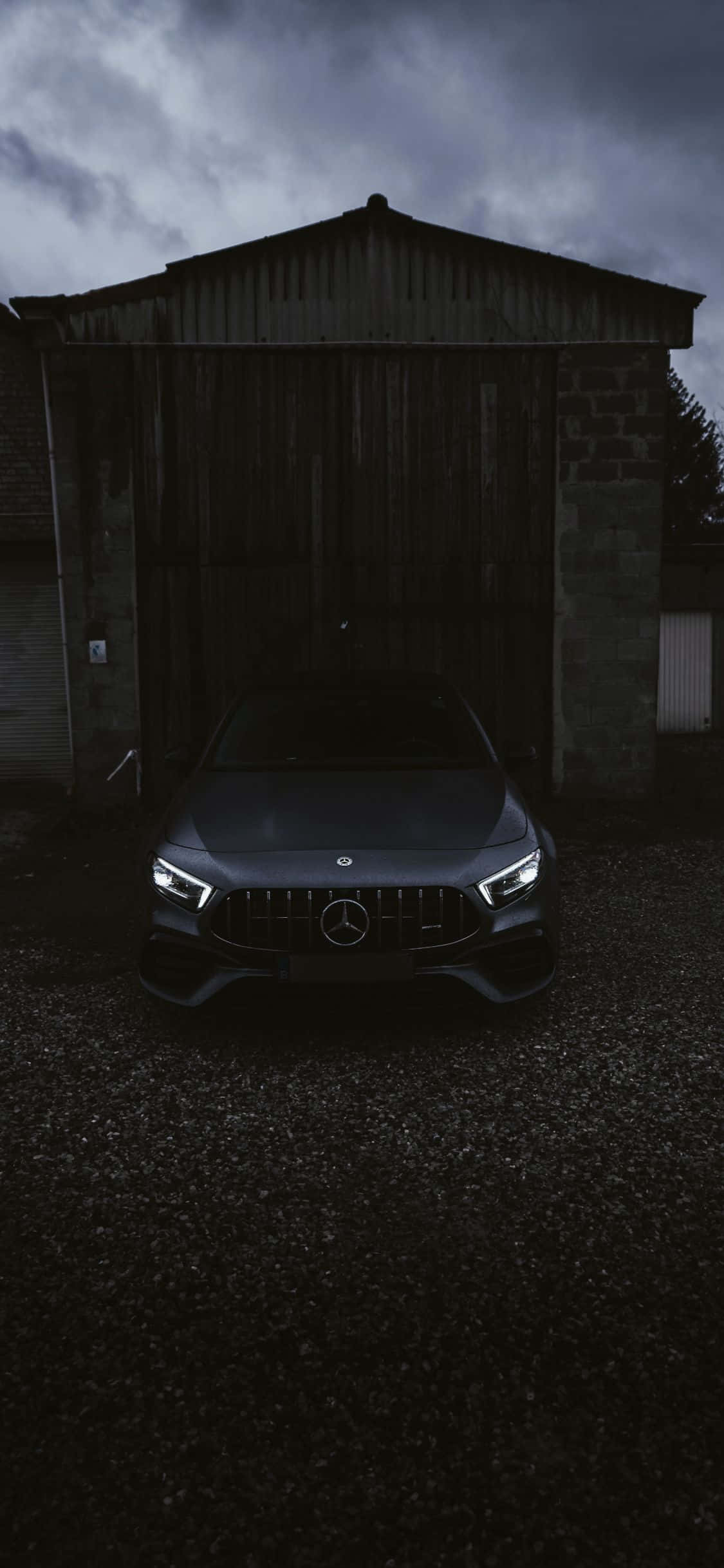 Vedere Față iPhone Xs Mercedes Amg Fundal Negru Fundal
