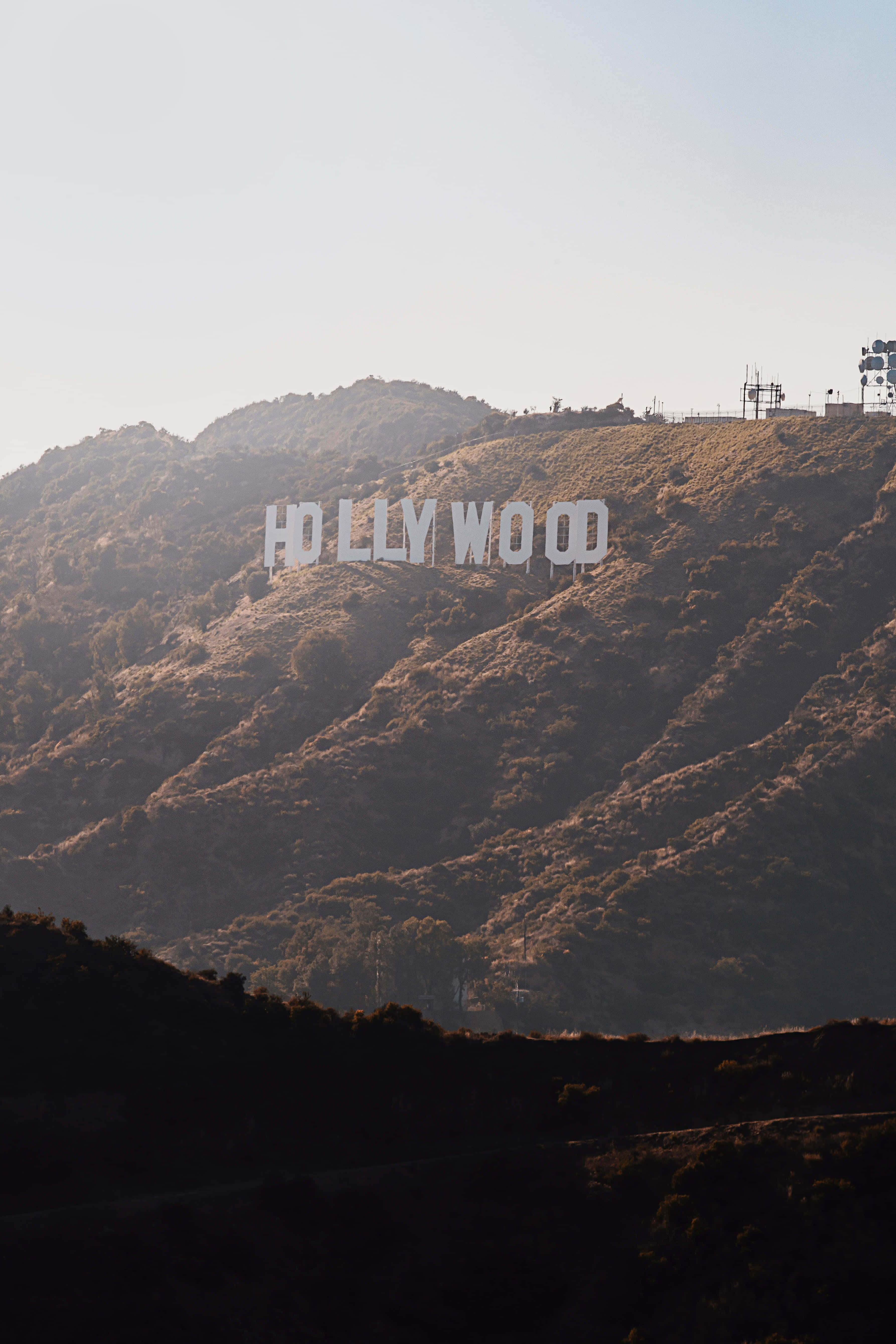 Vedere Frontală a Panoului de Semnalizare Hollywood Fundal