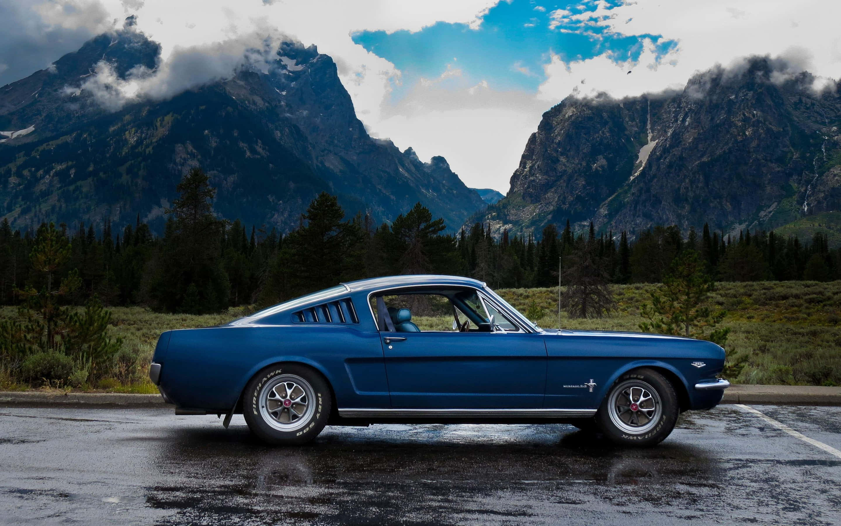 Vedere Impresionantă a unui Ford Mustang Fastback din 1966 Fundal