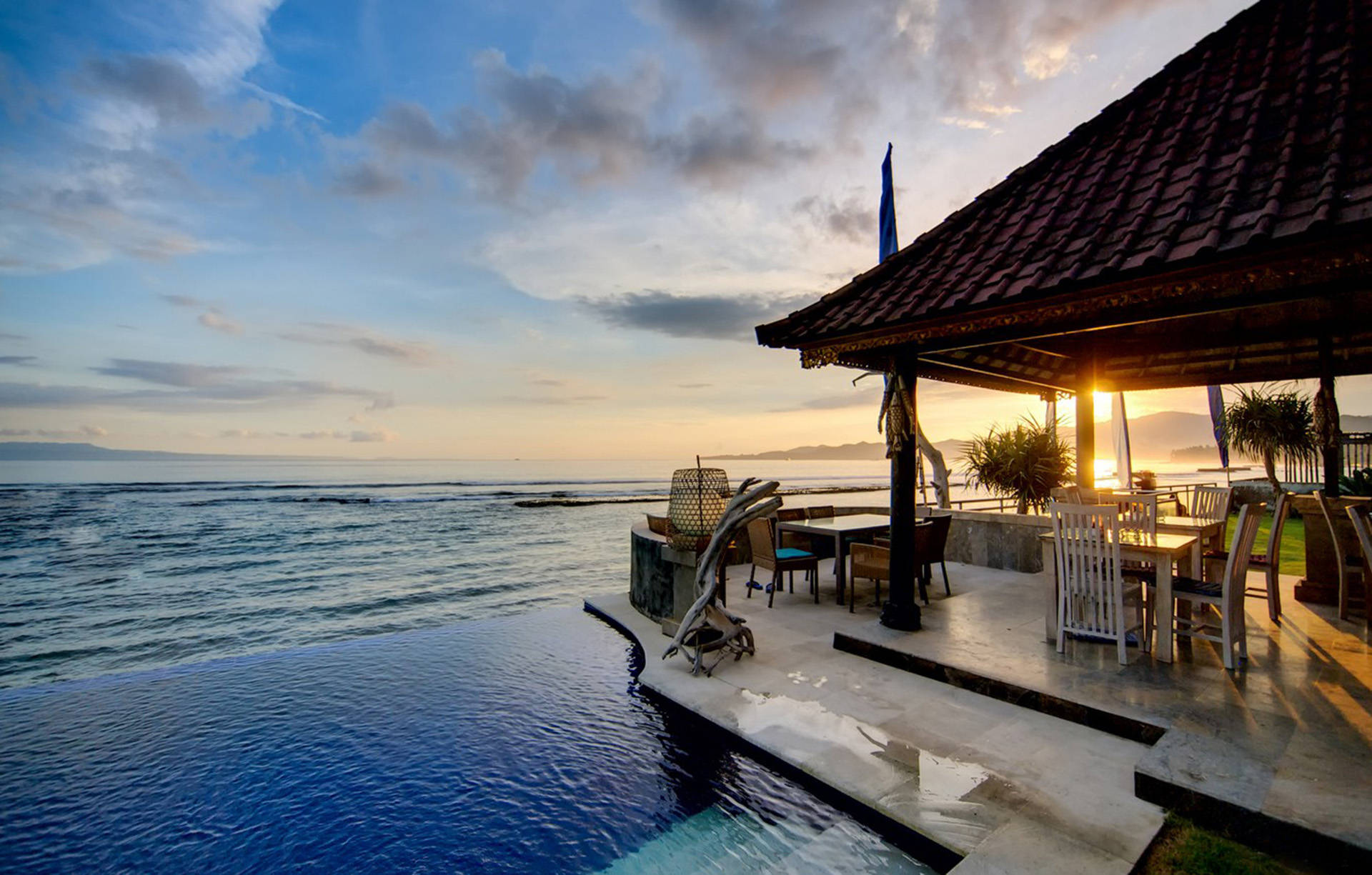 Vedere la Ocean în Indonezia Fundal