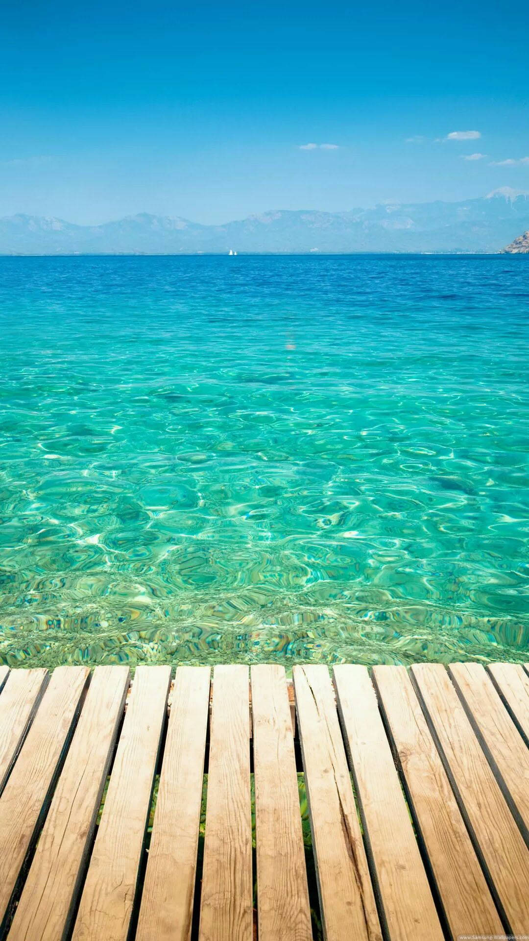 Vedere la ocean de pe promenadă, iPhone Fundal