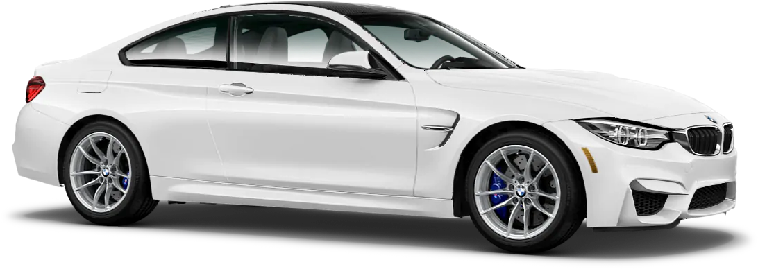 Vedere laterală BMW Seria 4 Coupe alb Fundal