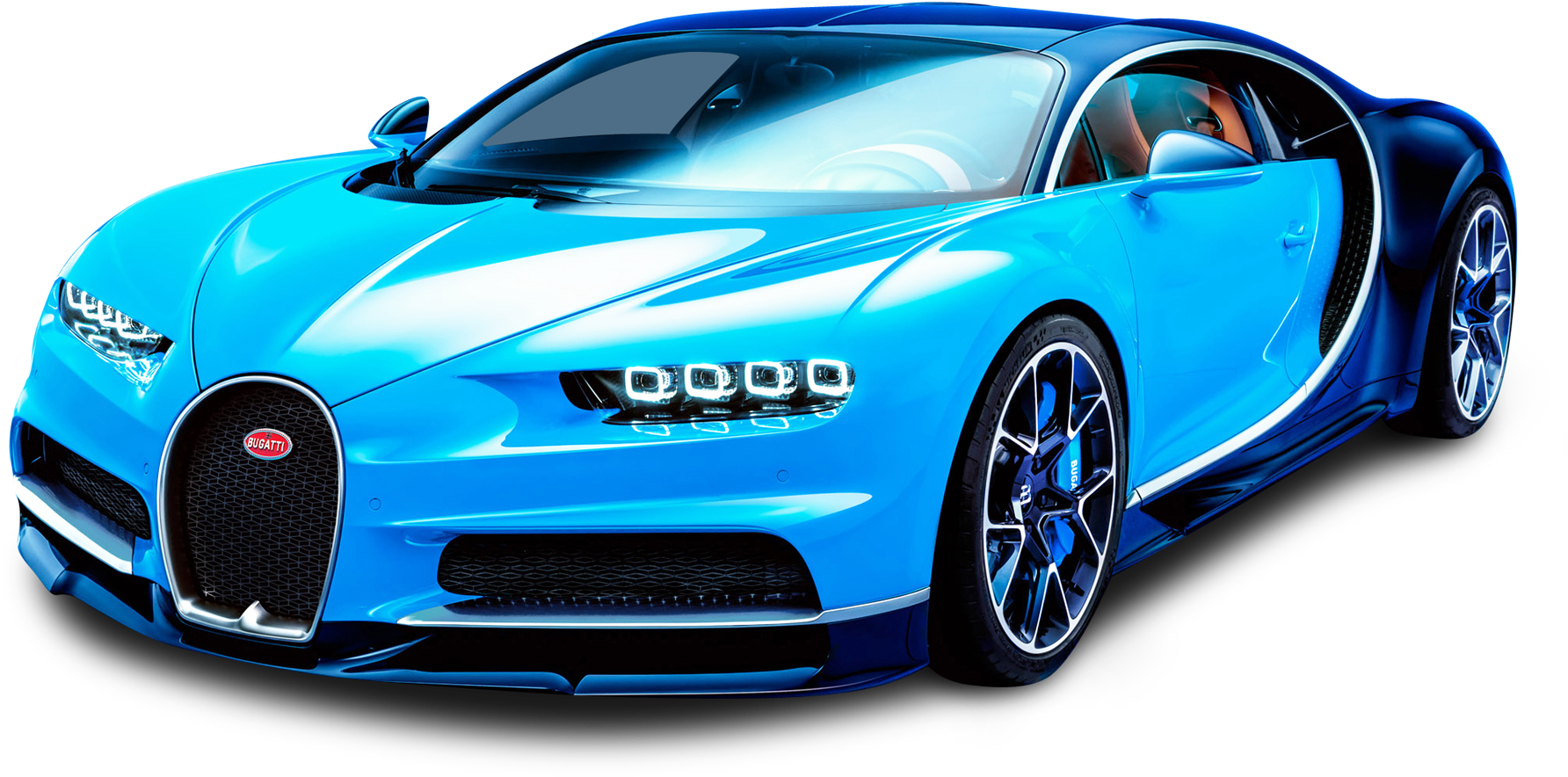 Vedere laterală Bugatti Chiron albastru Fundal