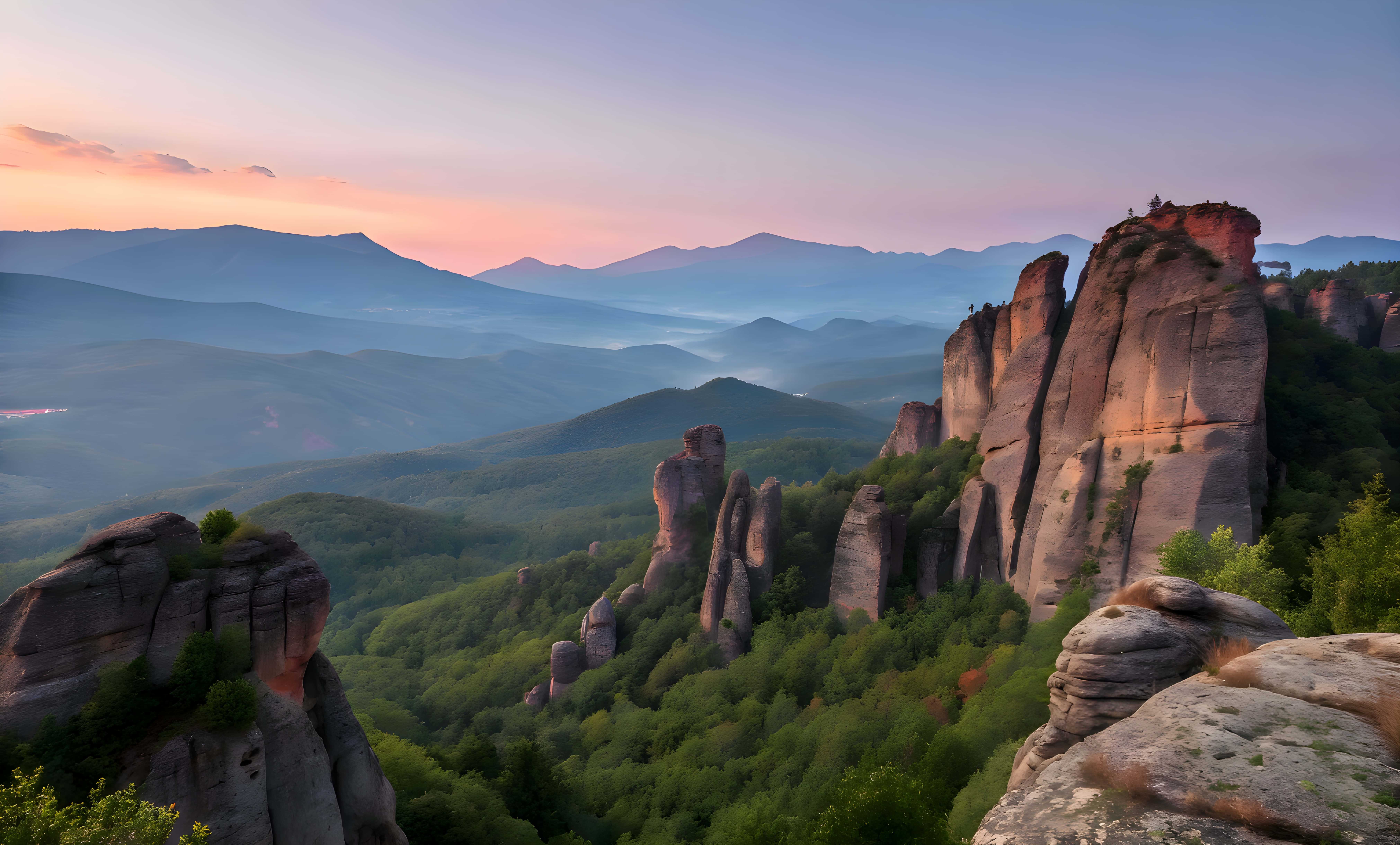 Vedere naturală de munte și natură verde Fundal