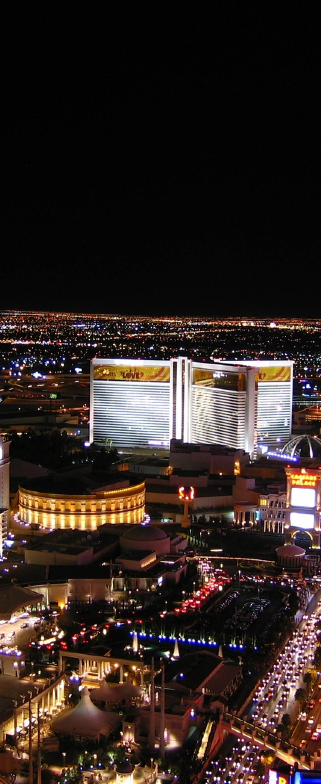 Vedere panoramică Las Vegas noaptea Fundal