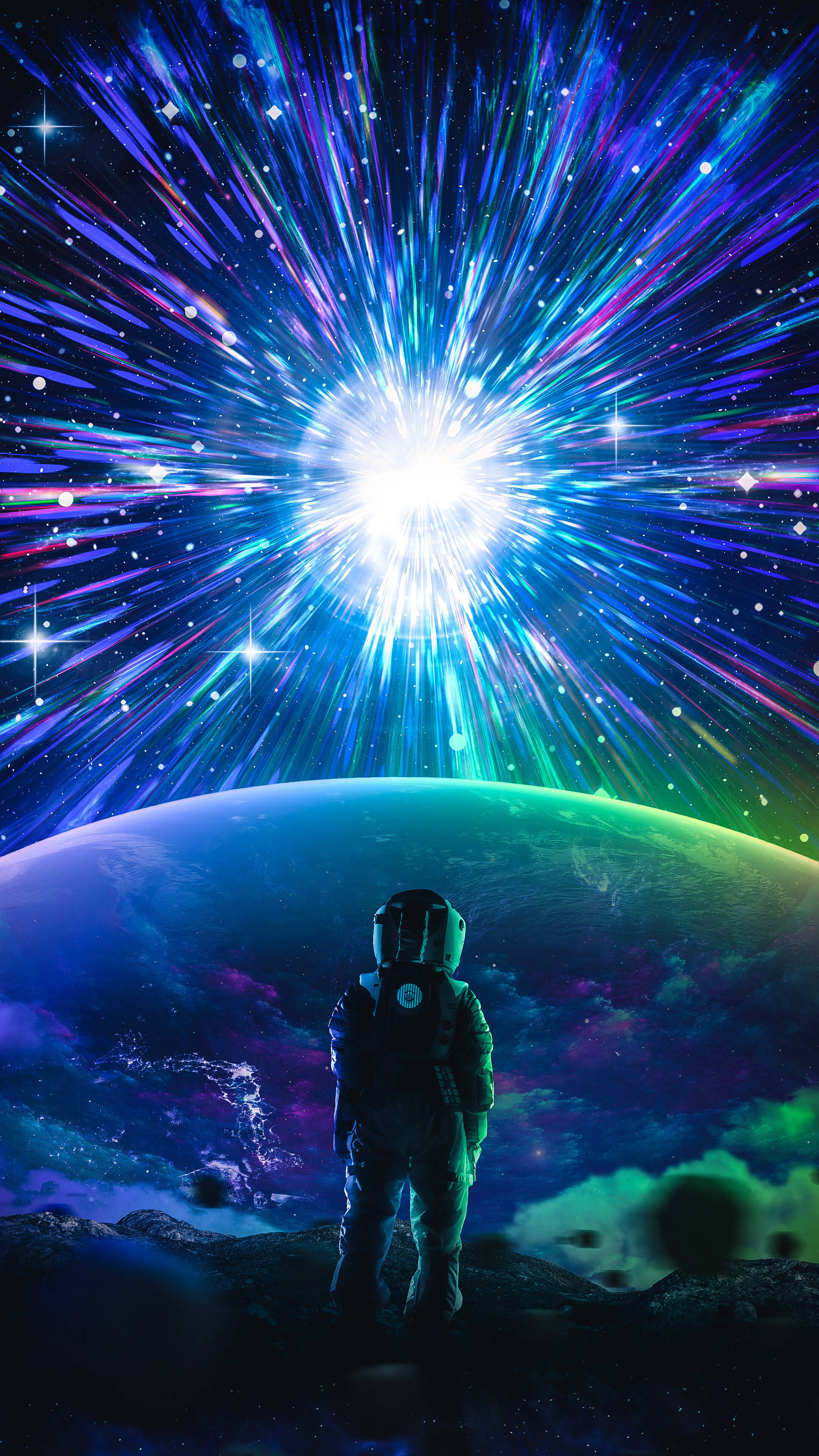 Vedere Spectaculoasă în Spațiu 4K pentru Telefon Fundal